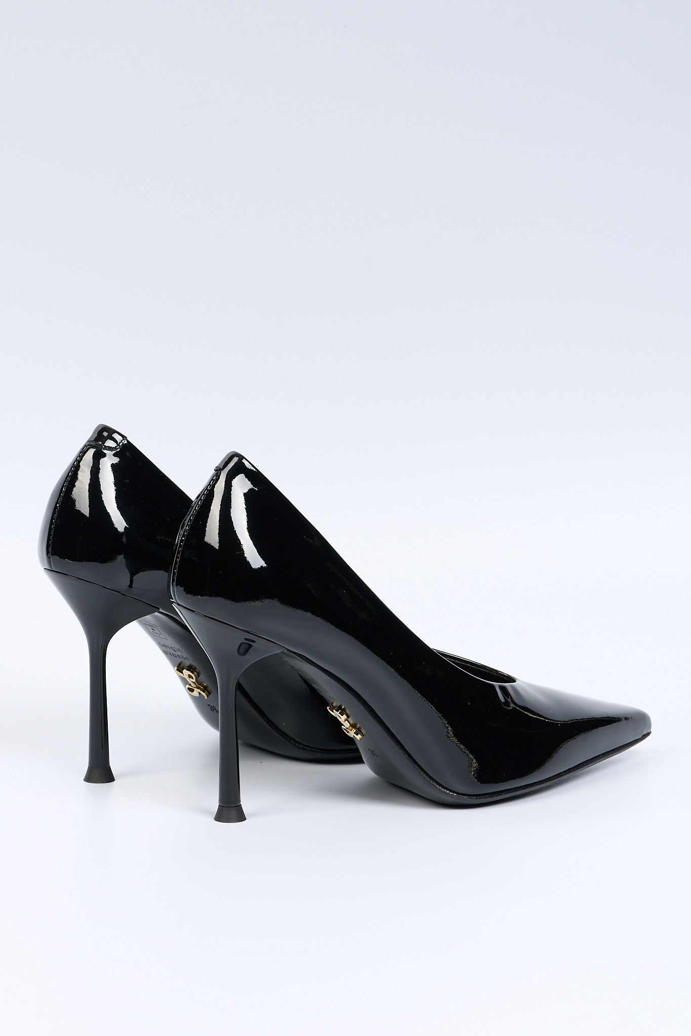 Sergio Levantesi Decolletè in Vernice Tacco 90 Nero Donna-5