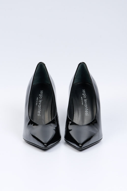Sergio Levantesi Decolletè in Vernice Tacco 90 Nero Donna-2