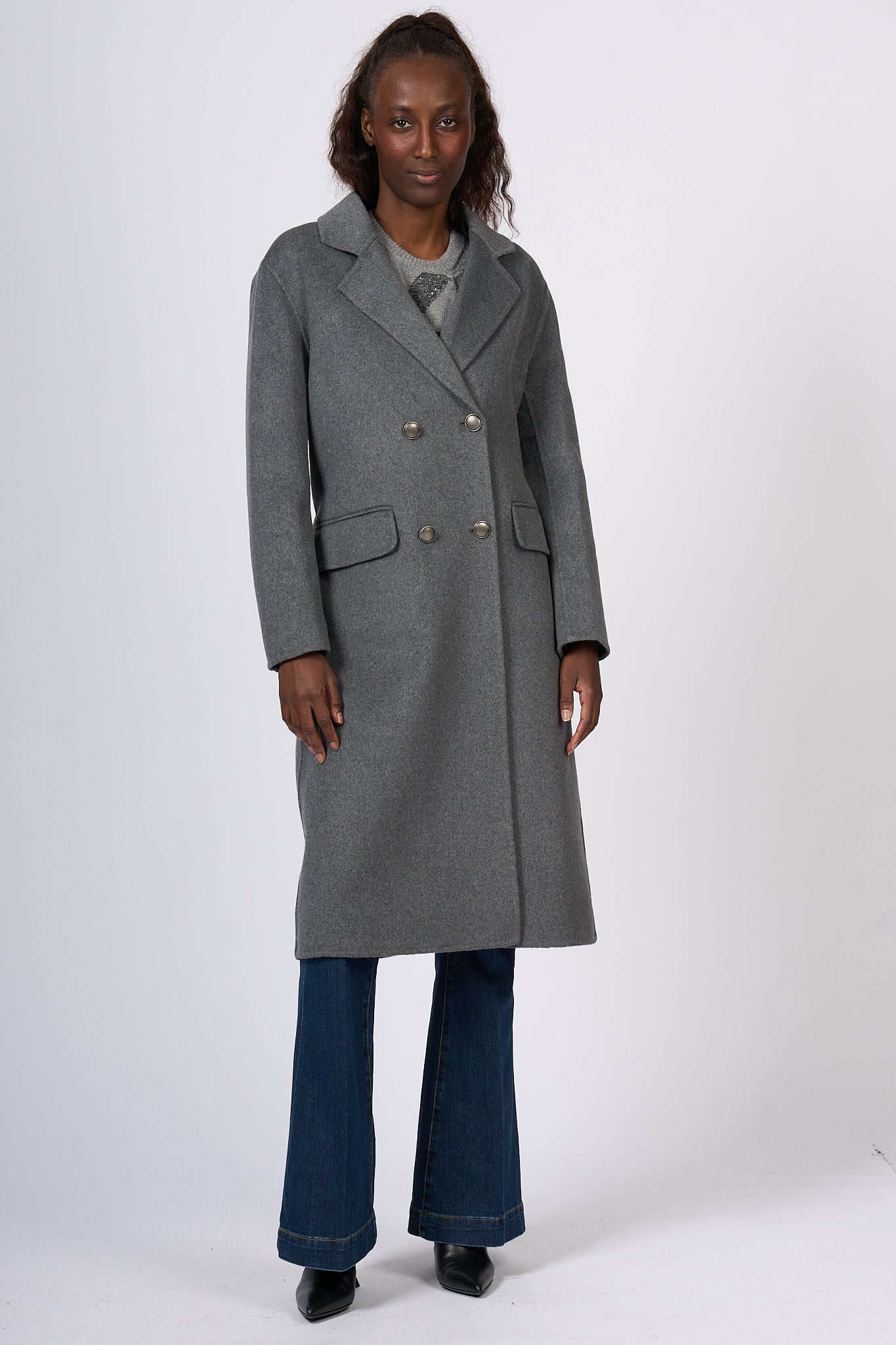 Since're Paris Women's Grey Coat-1