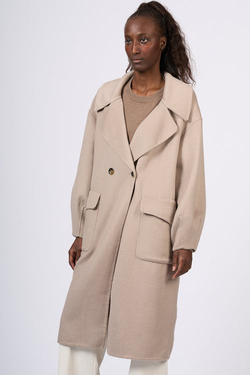 Since're Paris Cappotto Lana Taupe Donna