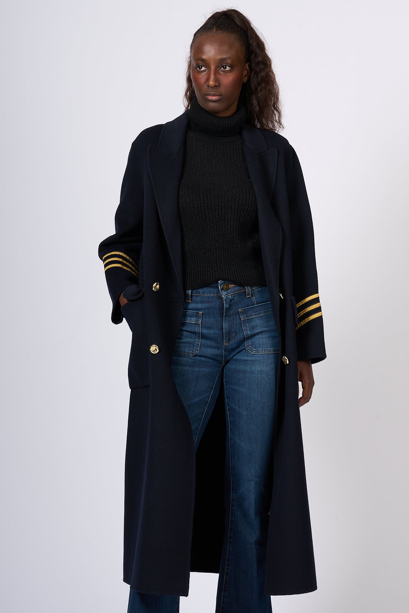 Since're Paris Military Coat Blue Women-4