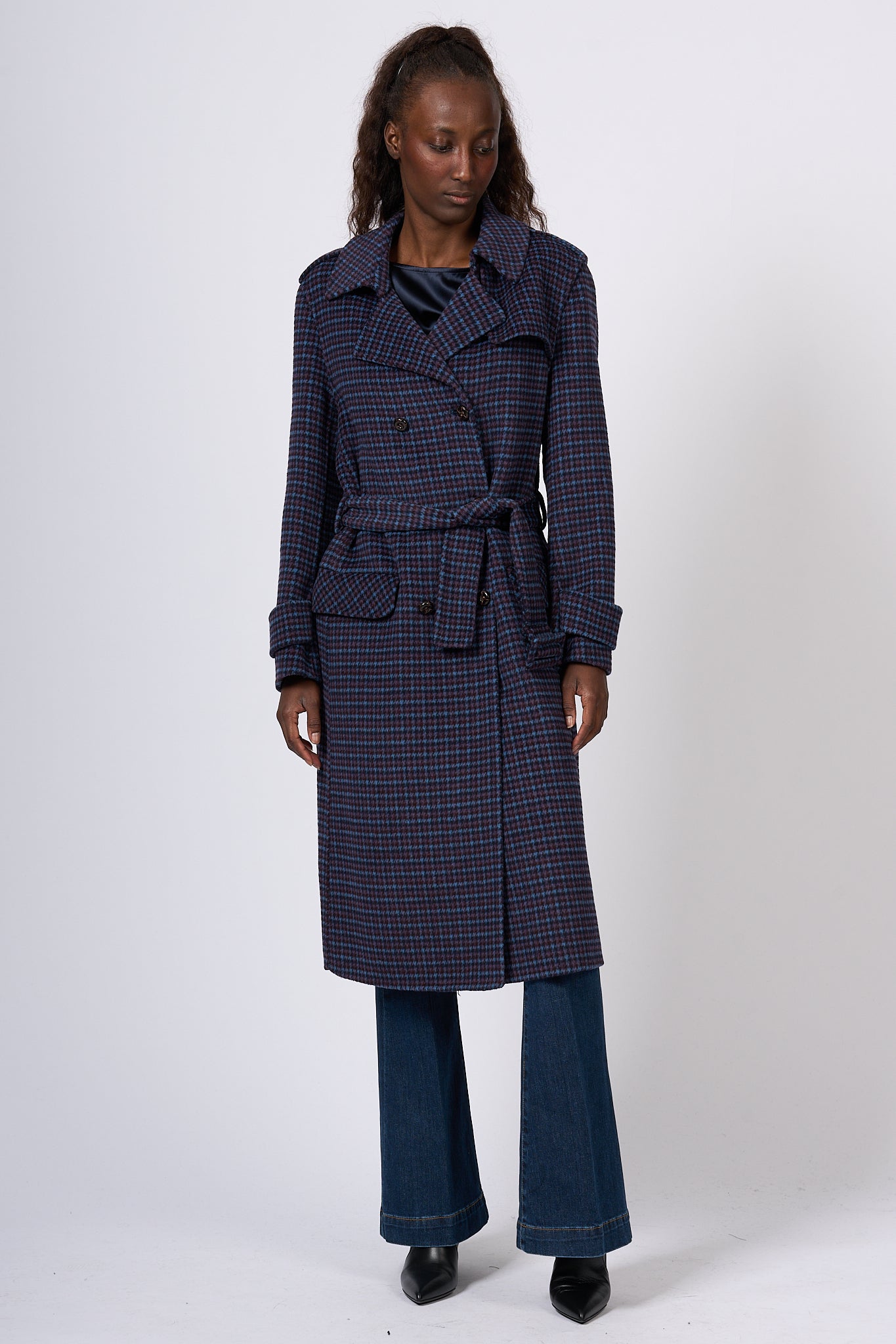 Since're Paris Trench Tweed Purple Women-2