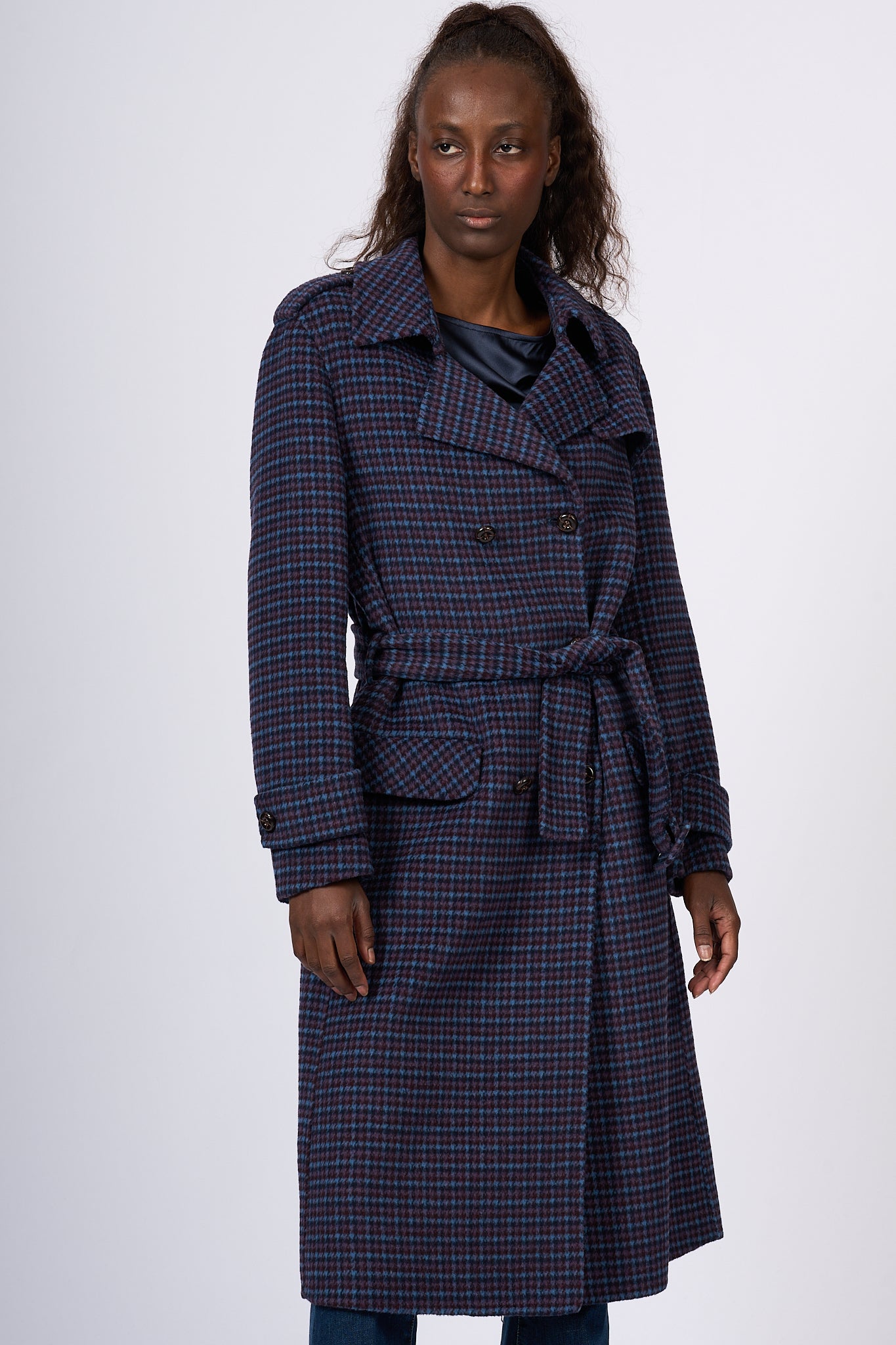 Since're Paris Trench Tweed Purple Women-3