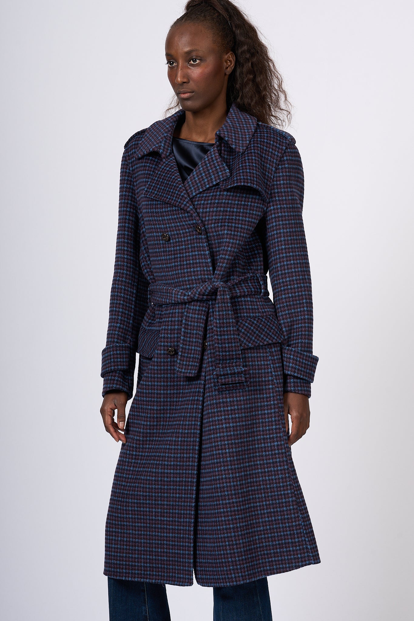 Since're Paris Trench Tweed Purple Women-1