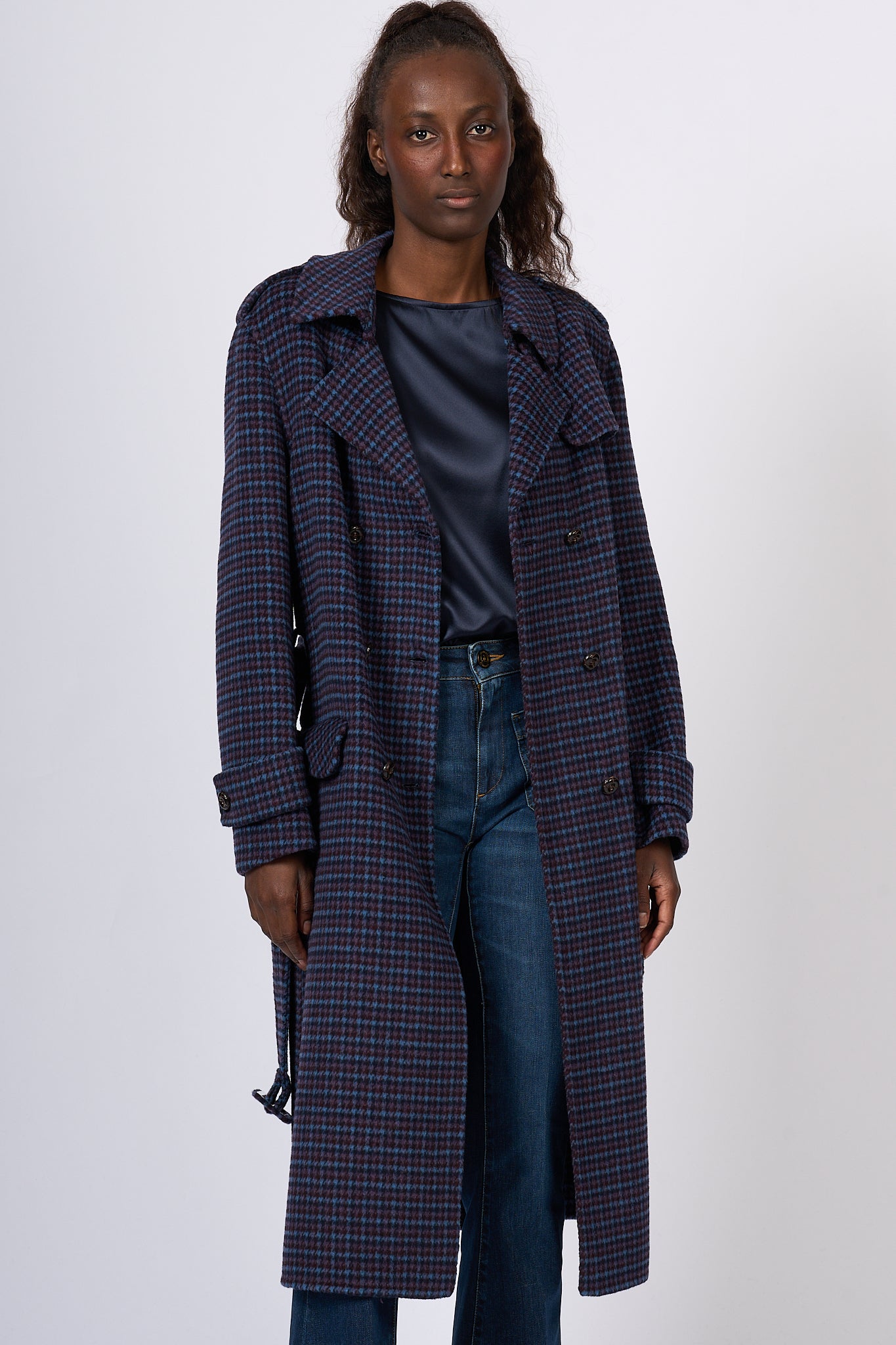 Since're Paris Trench Tweed Purple Women-5