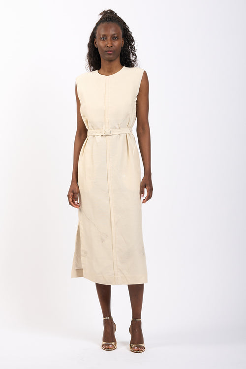 Slowear Abito Linda con Fiore Champagne Donna