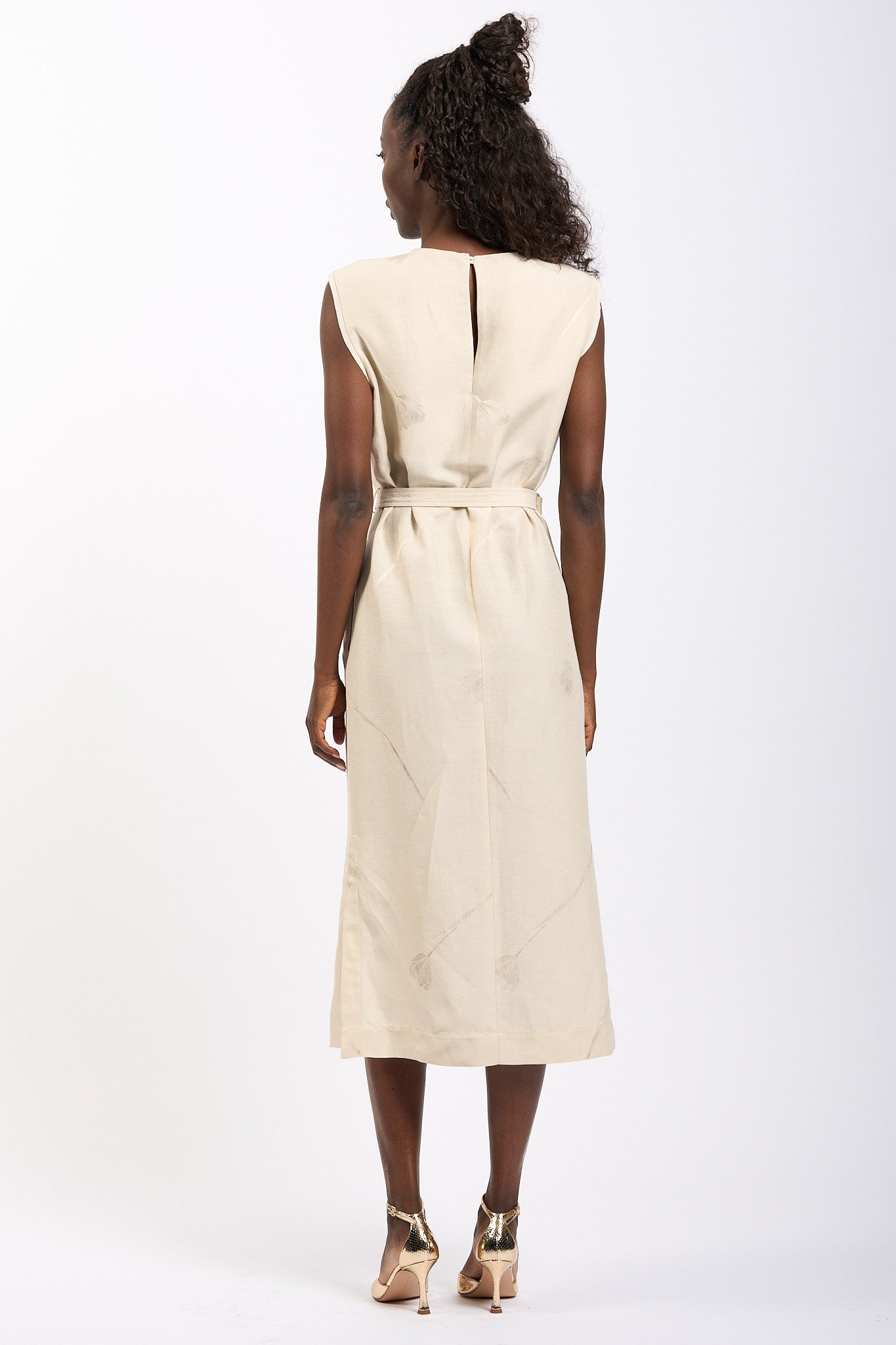 Slowear Abito Linda con Fiore Champagne Donna-8
