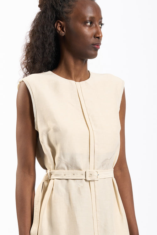 Slowear Abito Linda con Fiore Champagne Donna-2