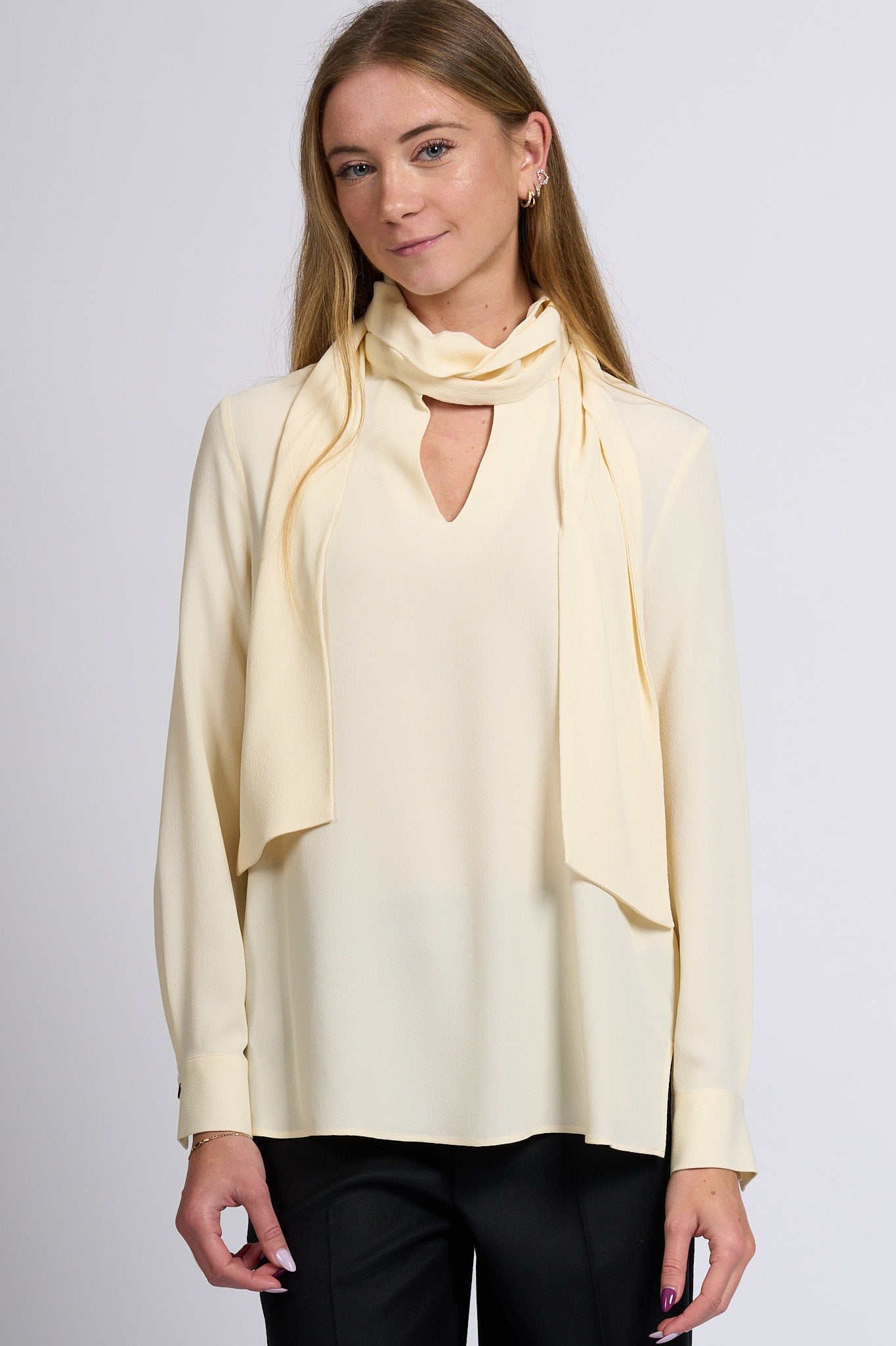 Slowear Camicia Angel Sciarpina Latte Donna-5