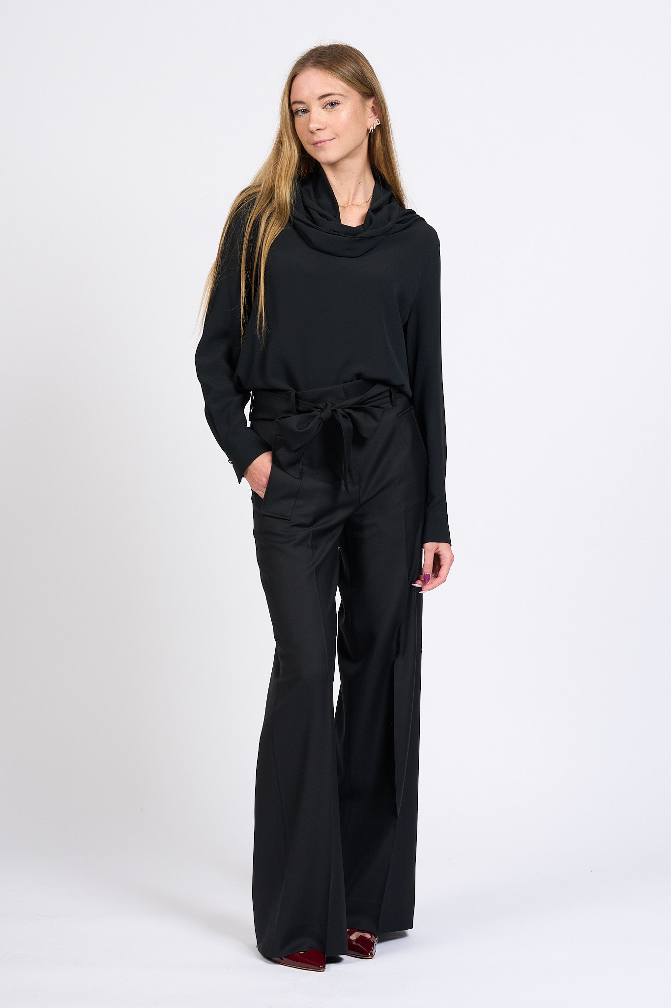 Slowear Camicia Angel Sciarpina Nero Donna-2