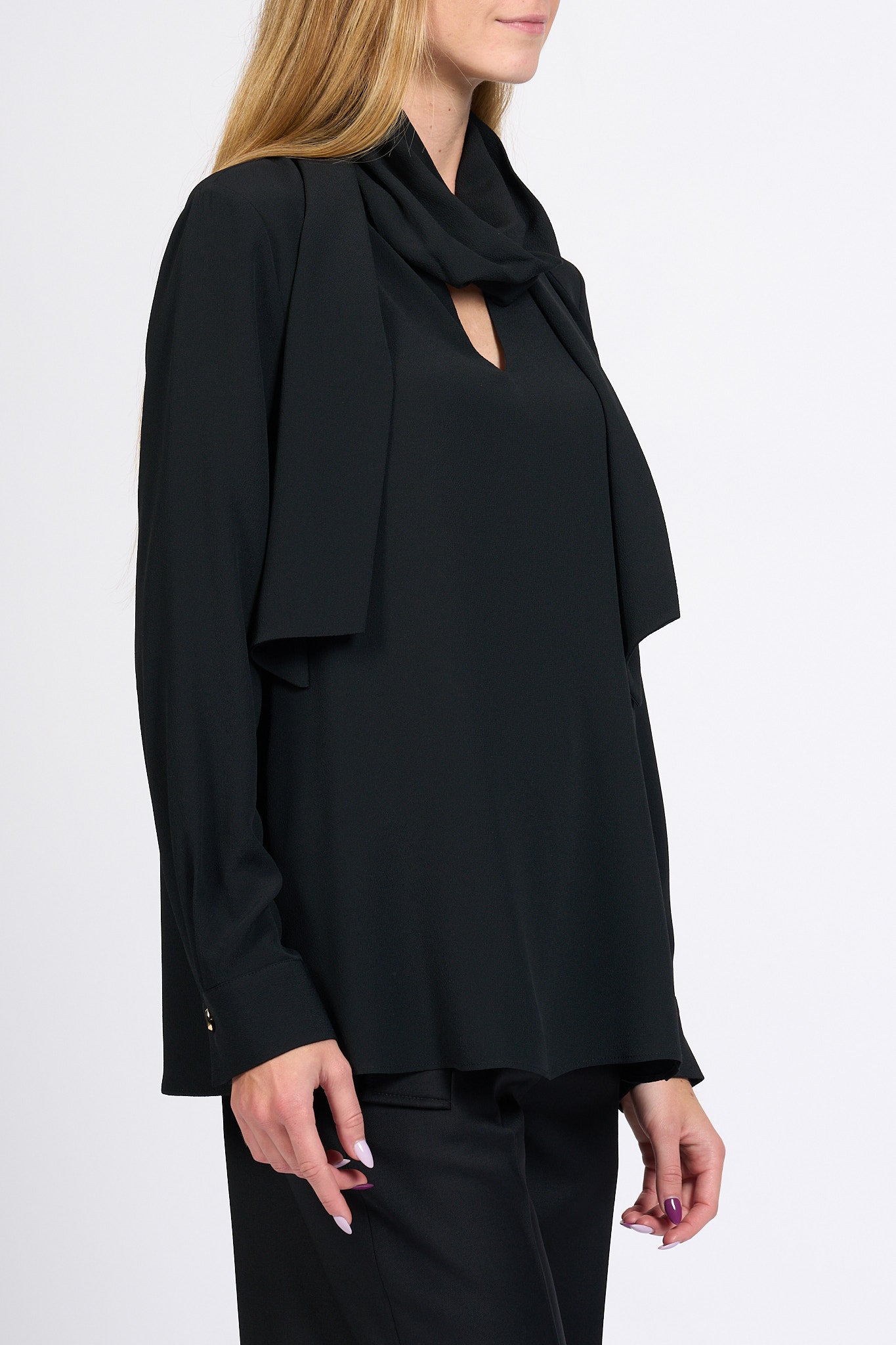 Slowear Camicia Angel Sciarpina Nero Donna-5