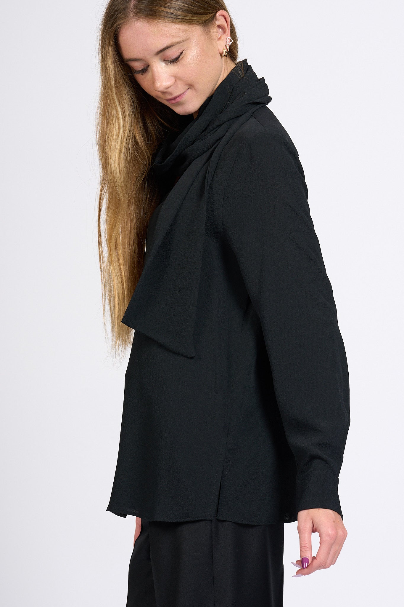 Slowear Camicia Angel Sciarpina Nero Donna-7