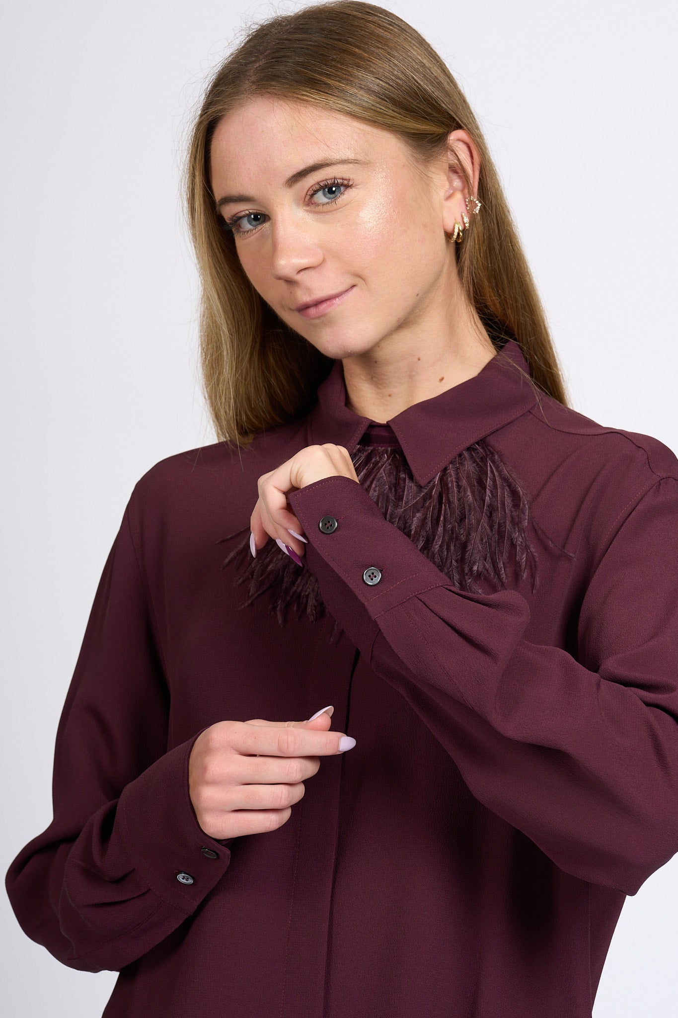 Slowear Camicia Olivia Bordeaux Donna-4