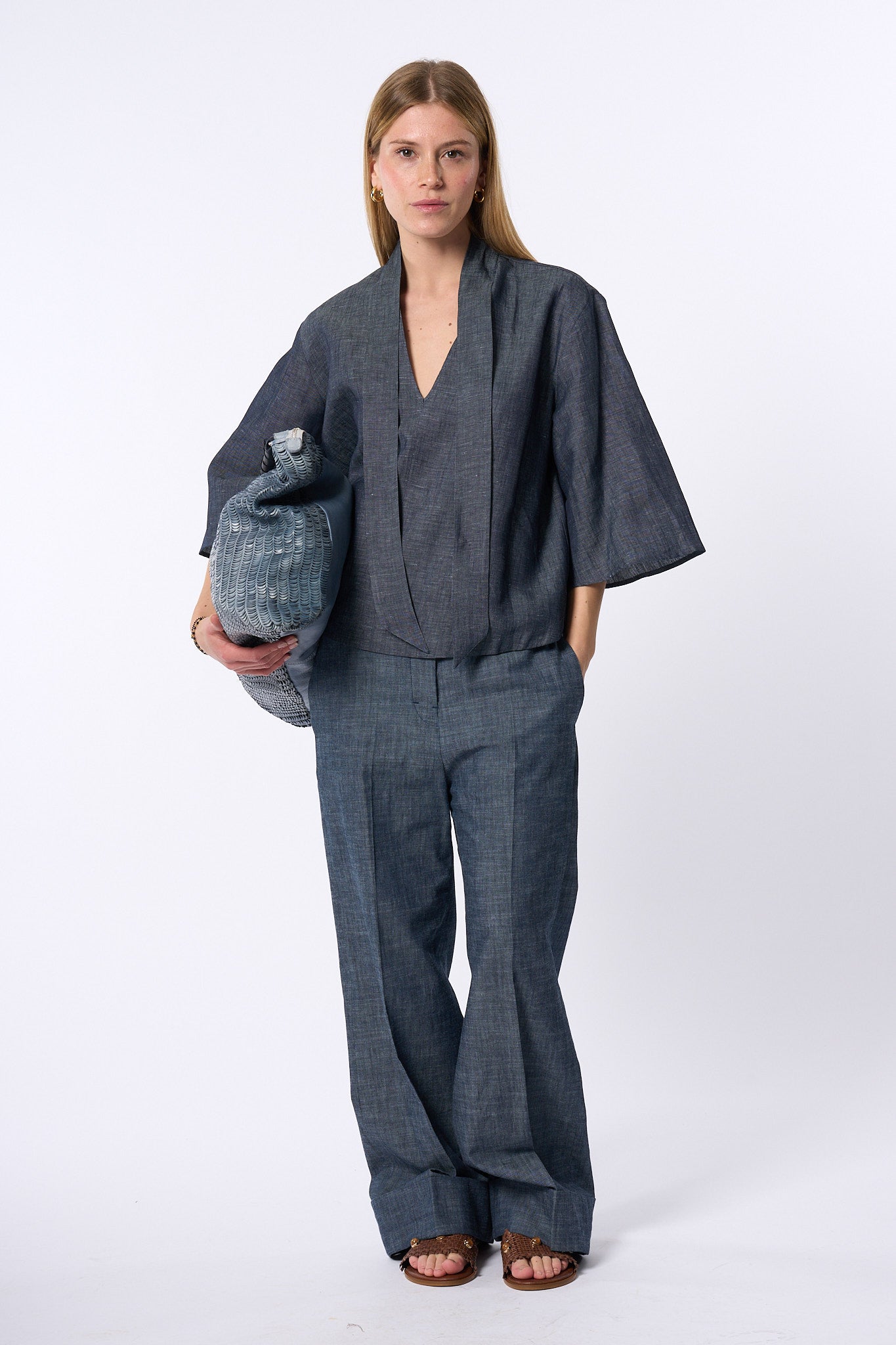 Slowear Casacca Dora In Lino Denim Donna-3