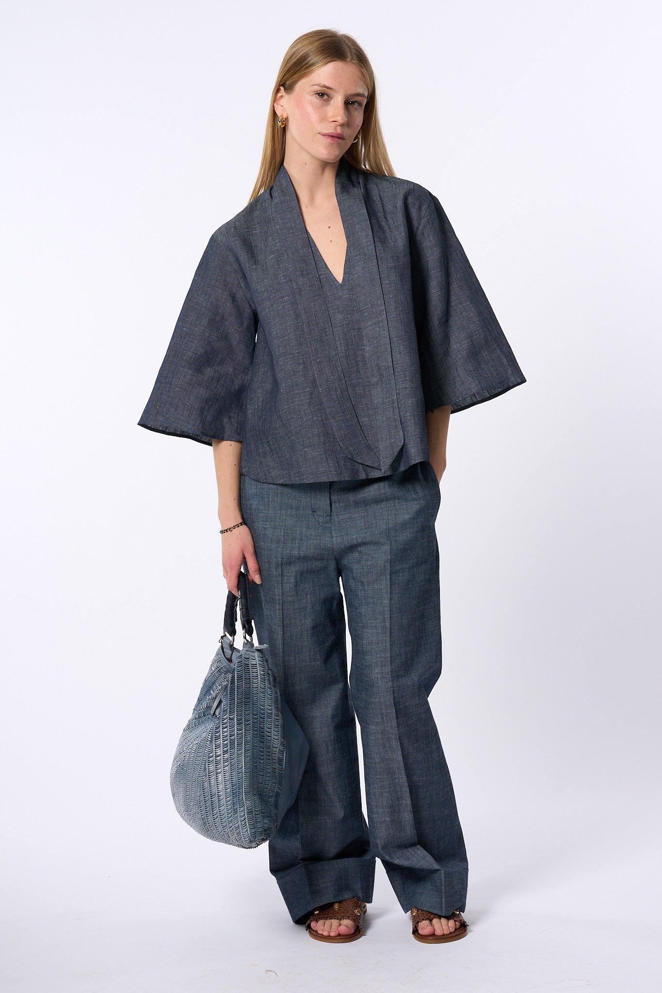 Slowear Casacca Dora In Lino Denim Donna-8