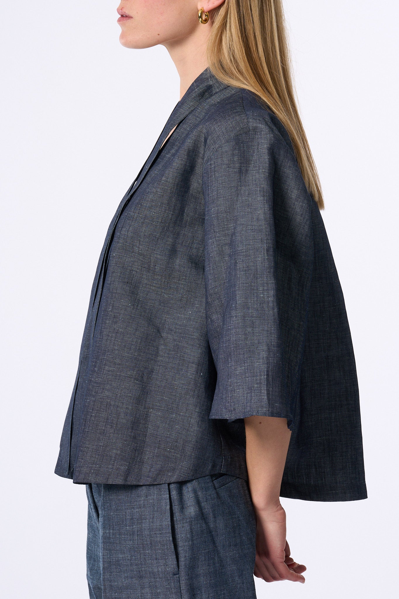 Slowear Casacca Dora In Lino Denim Donna-5