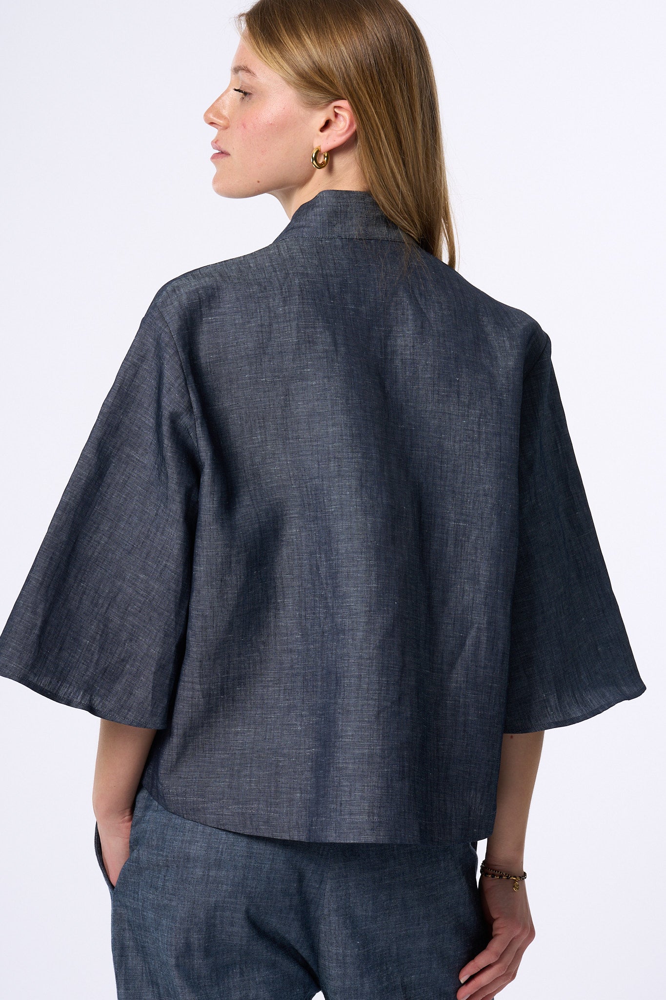 Slowear Casacca Dora In Lino Denim Donna-6