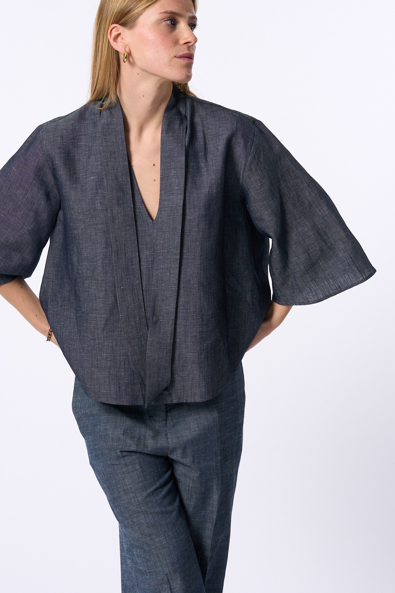 Slowear Casacca Dora In Lino Denim Donna-1