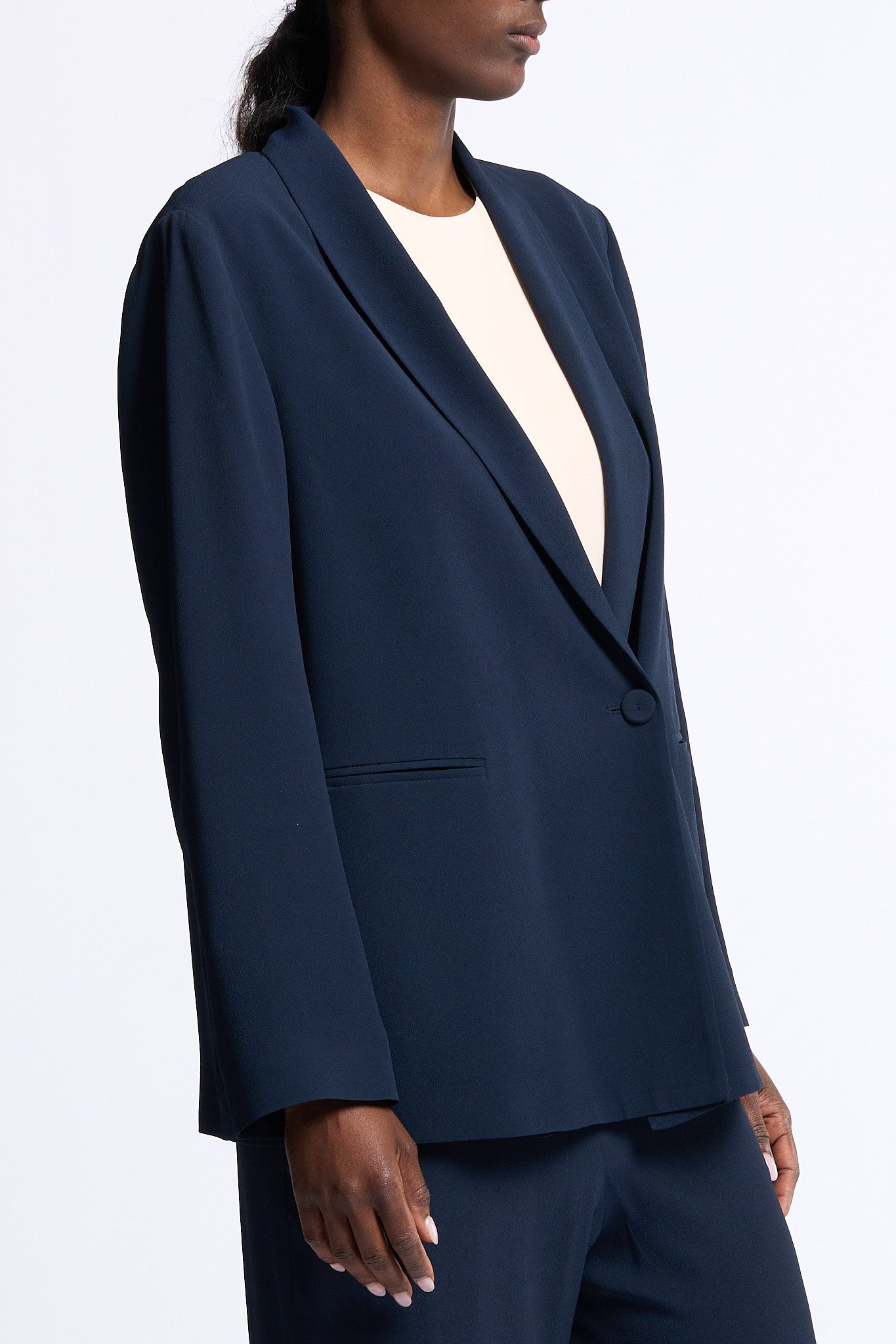 Slowear Giacca in Crepe Blu Donna-3