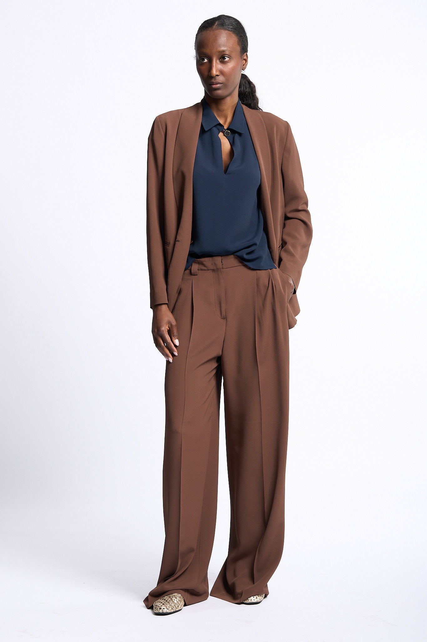 Slowear Giacca in Crepe Havana Donna-7
