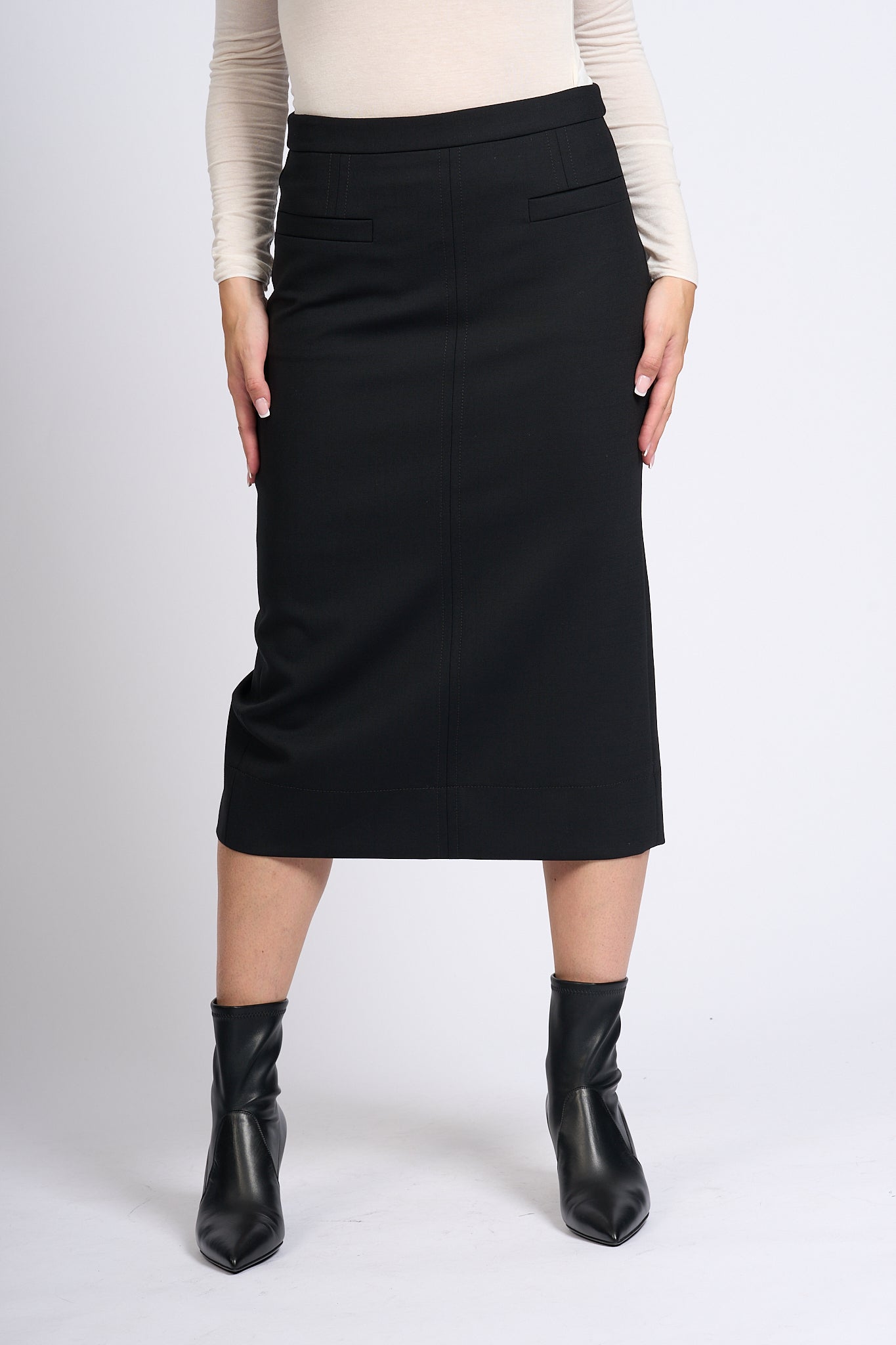 Slowear Aurora Skirt Pockets Black Women-1