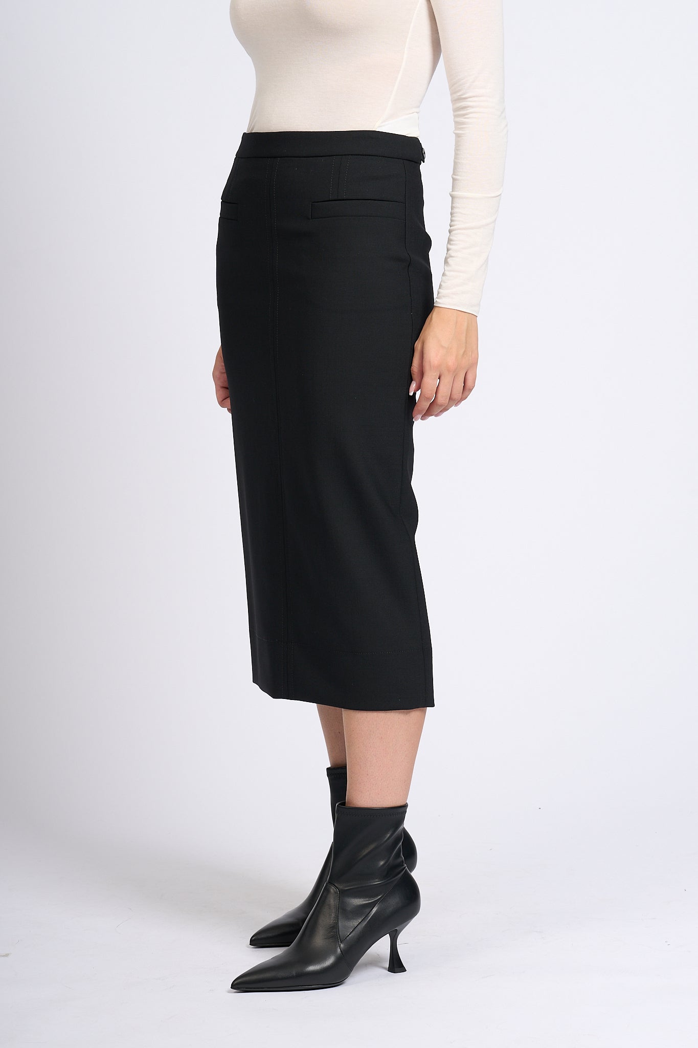 Slowear Aurora Skirt Pockets Black Women-3