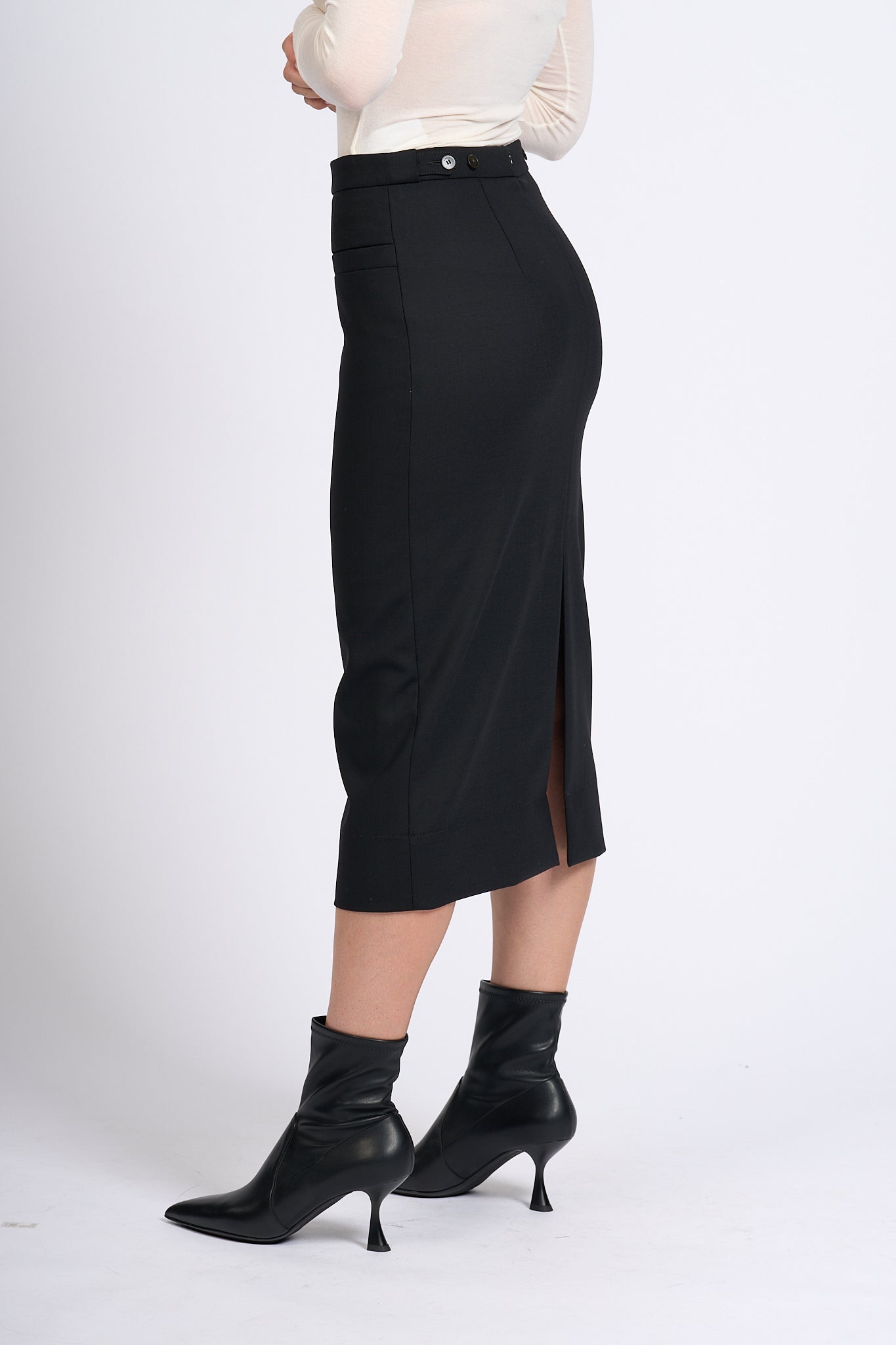 Slowear Aurora Skirt Pockets Black Women-5