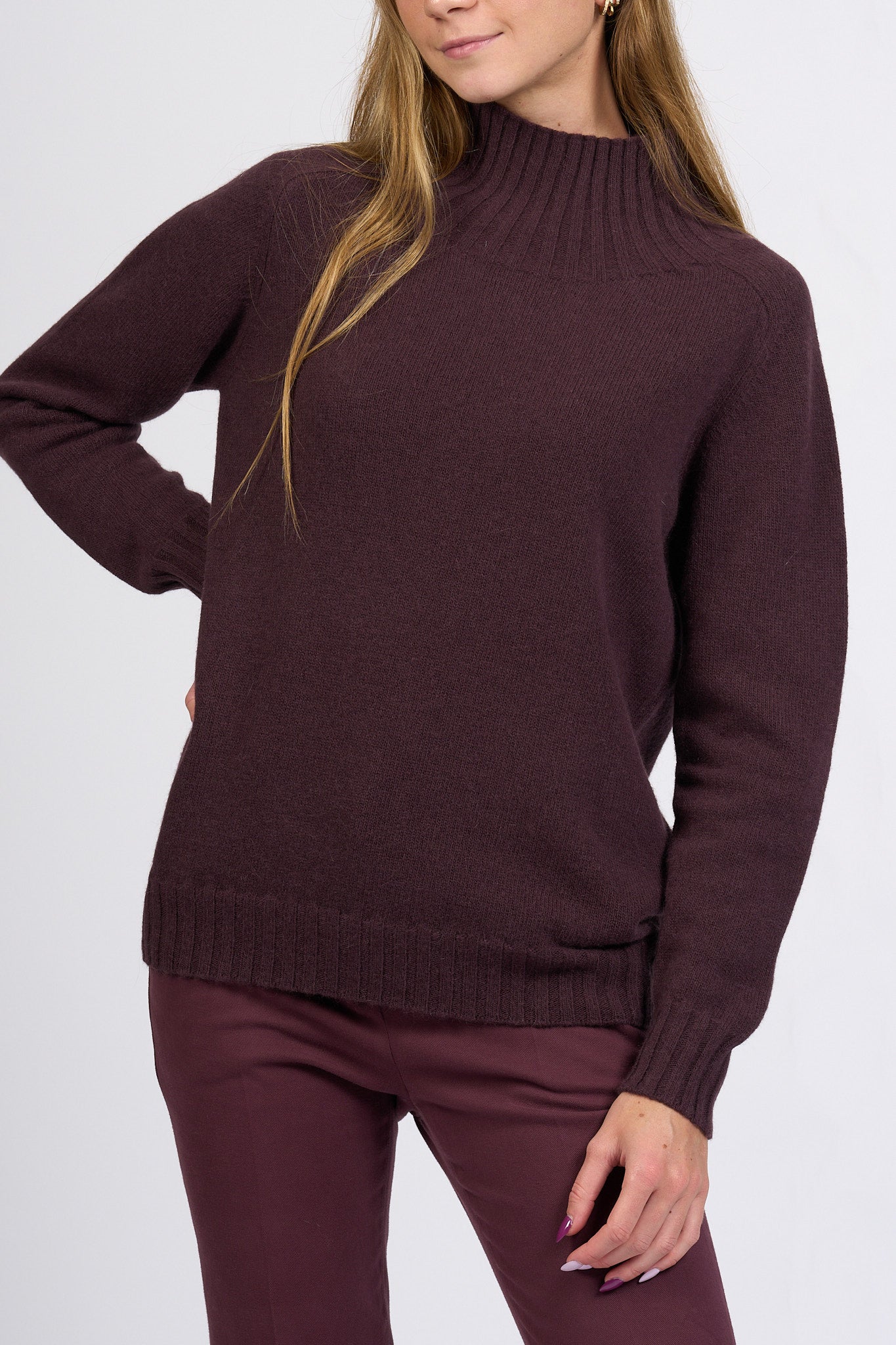 Slowear Lupetto Lana/angora Bordeaux Donna-5