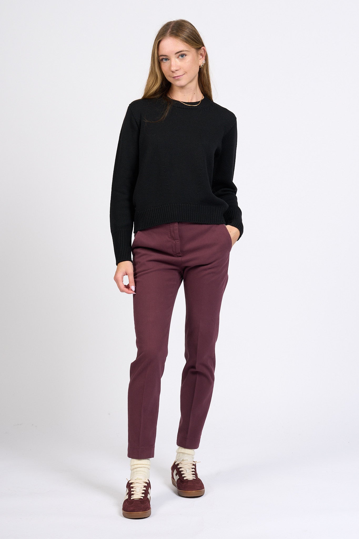Slowear Maglia Girocollo Merinos Nero Donna-3