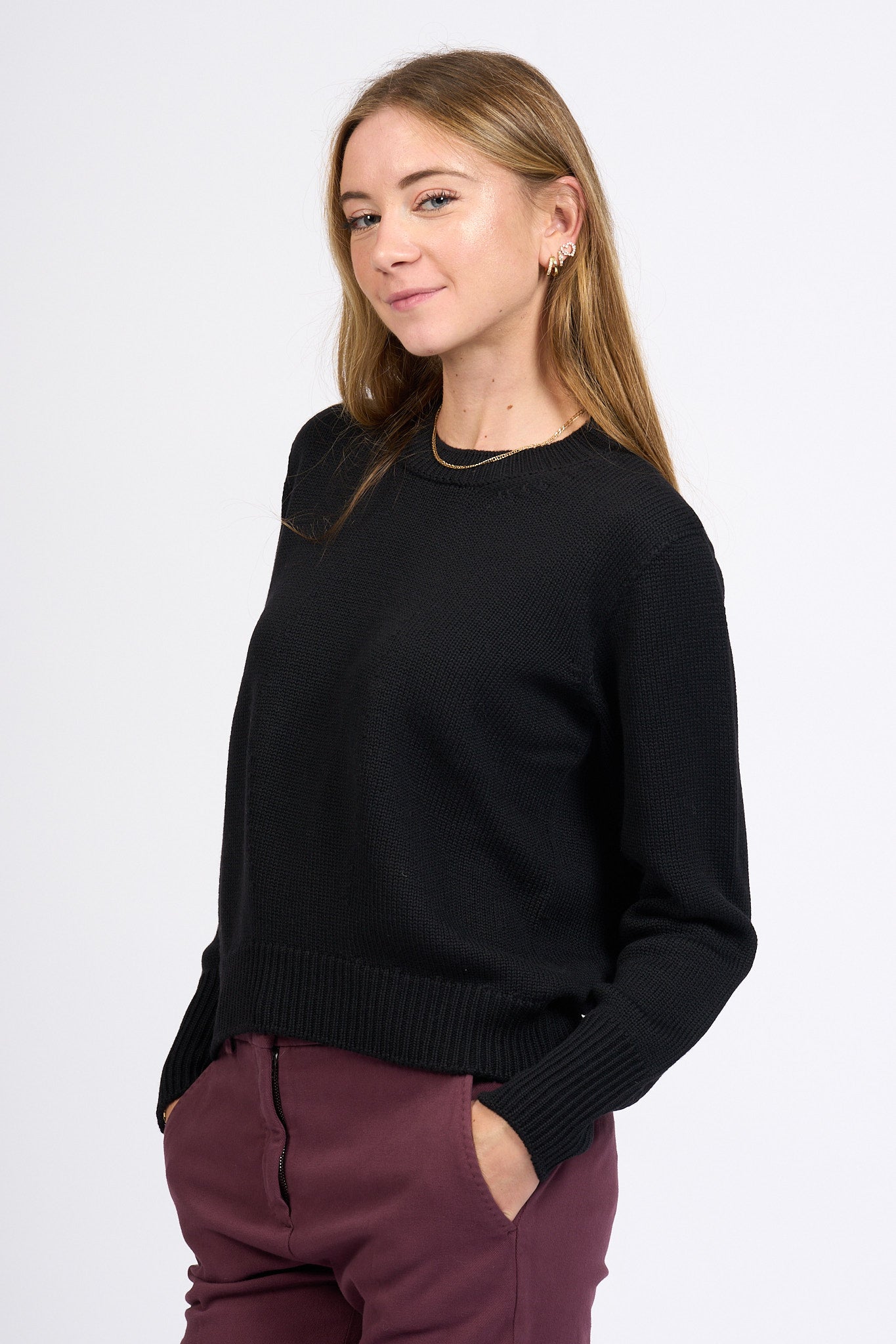 Slowear Maglia Girocollo Merinos Nero Donna-4