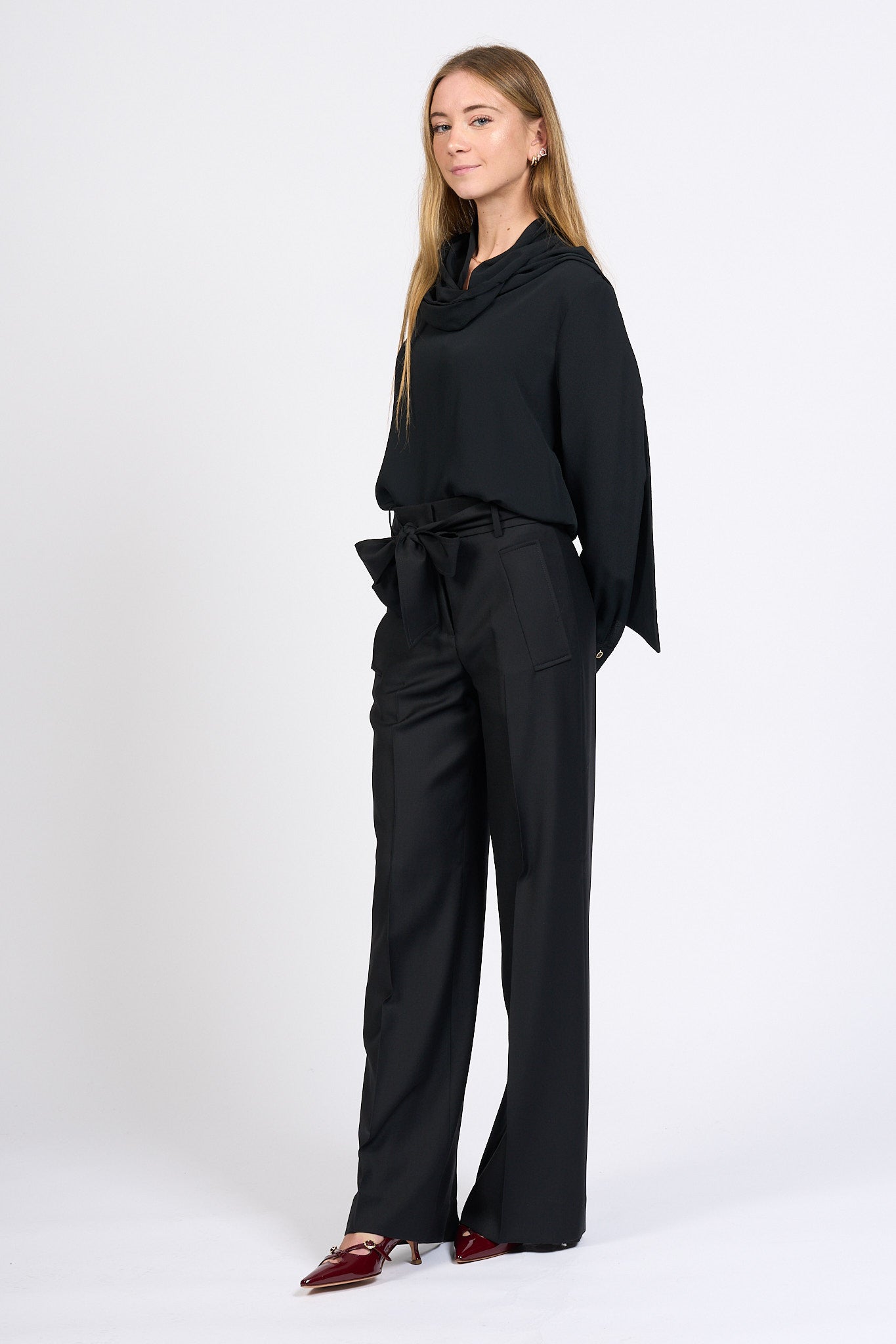 Slowear Pantalone Daisy Fiocco Nero Donna-9