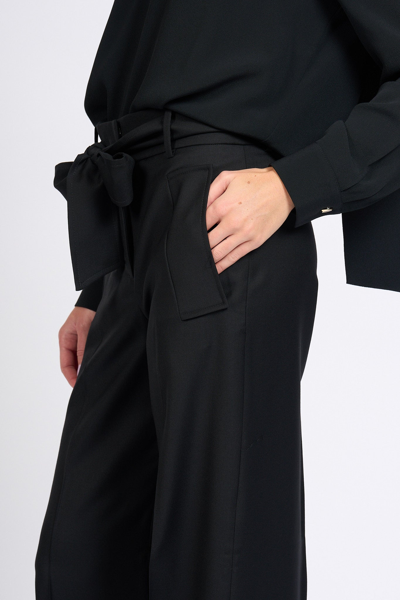Slowear Pantalone Daisy Fiocco Nero Donna-8