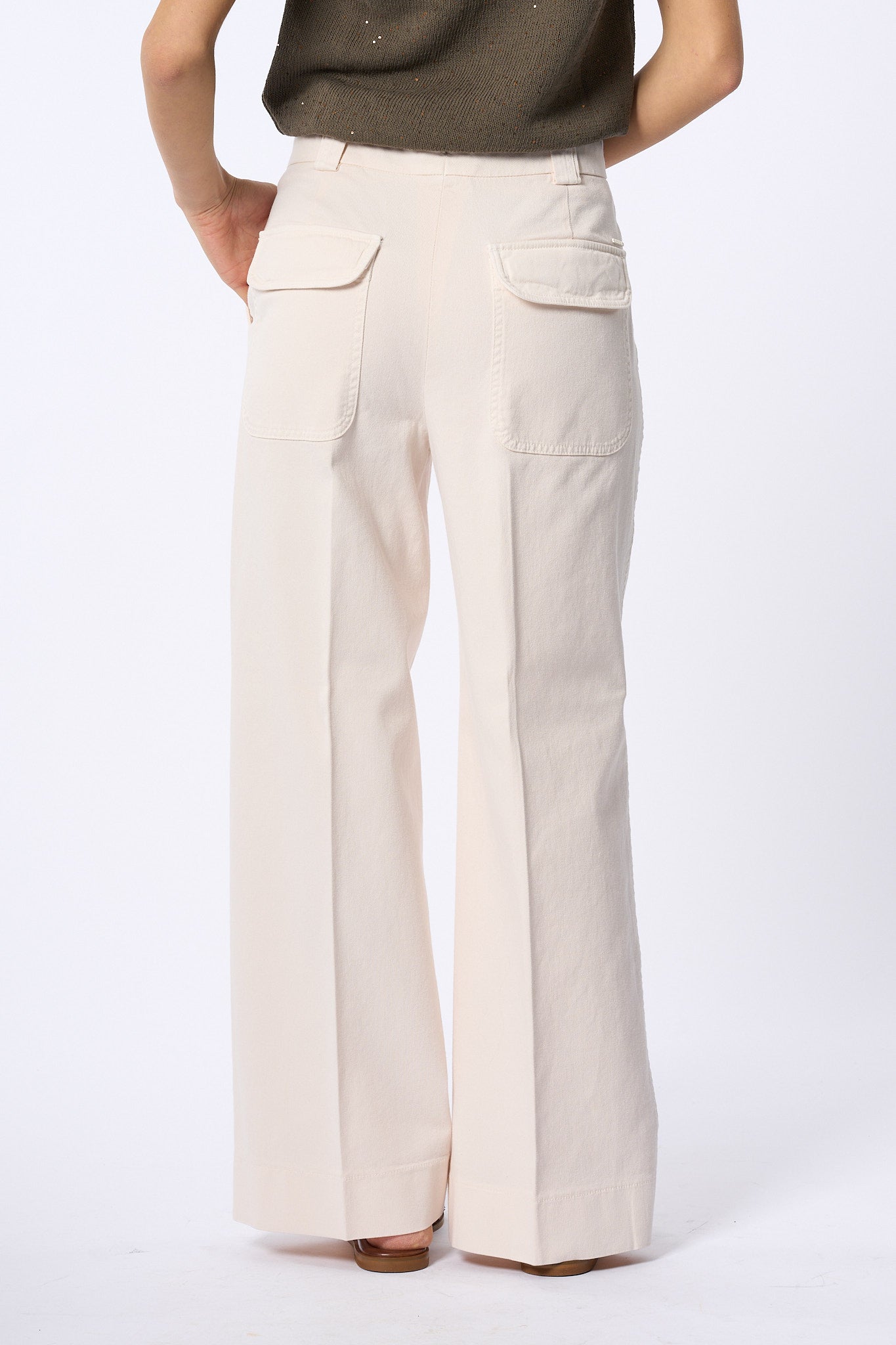 Slowear Pantalone Elys Tasche A Toppa Avorio Donna-5