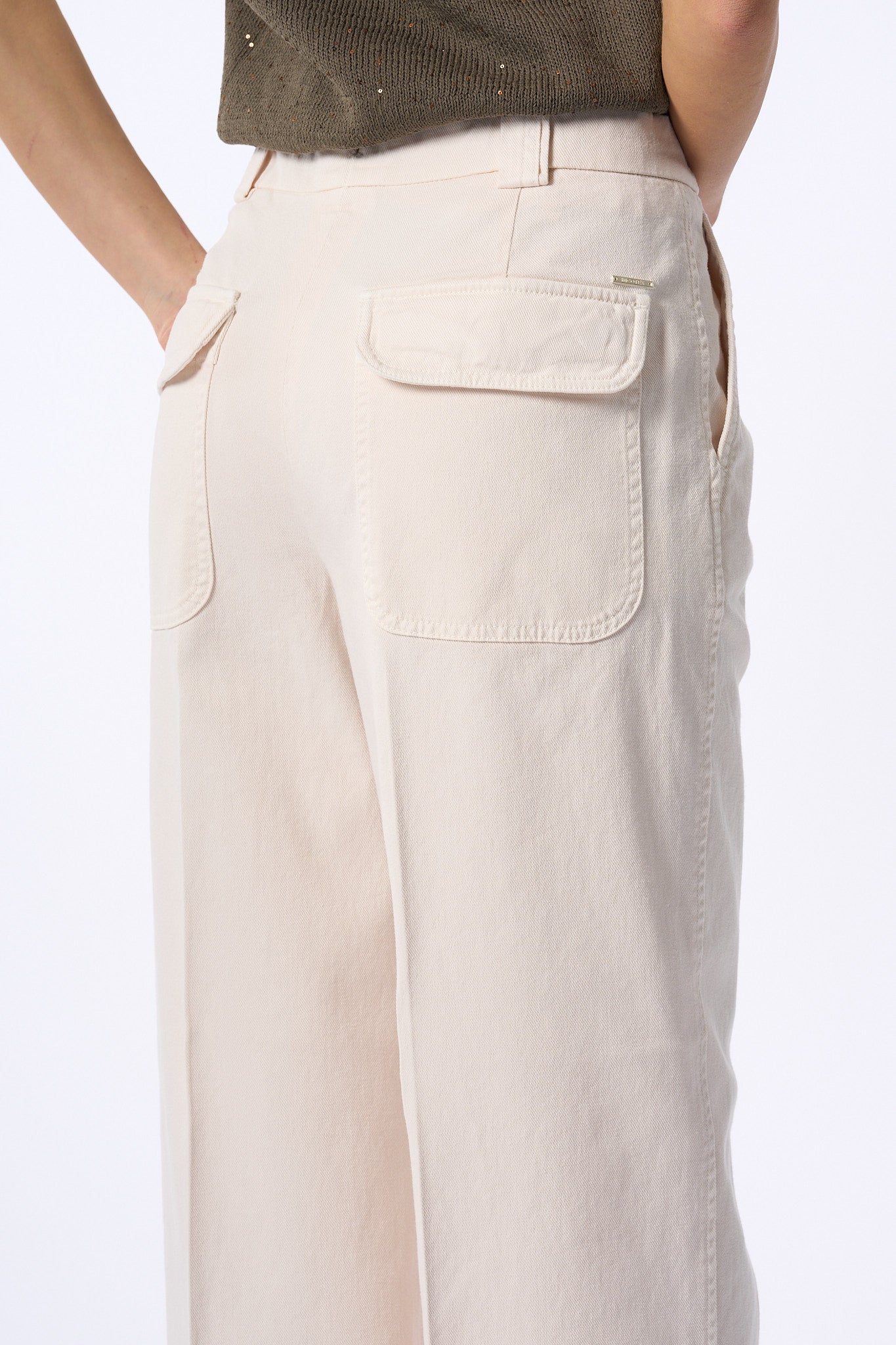 Slowear Pantalone Elys Tasche A Toppa Avorio Donna-2