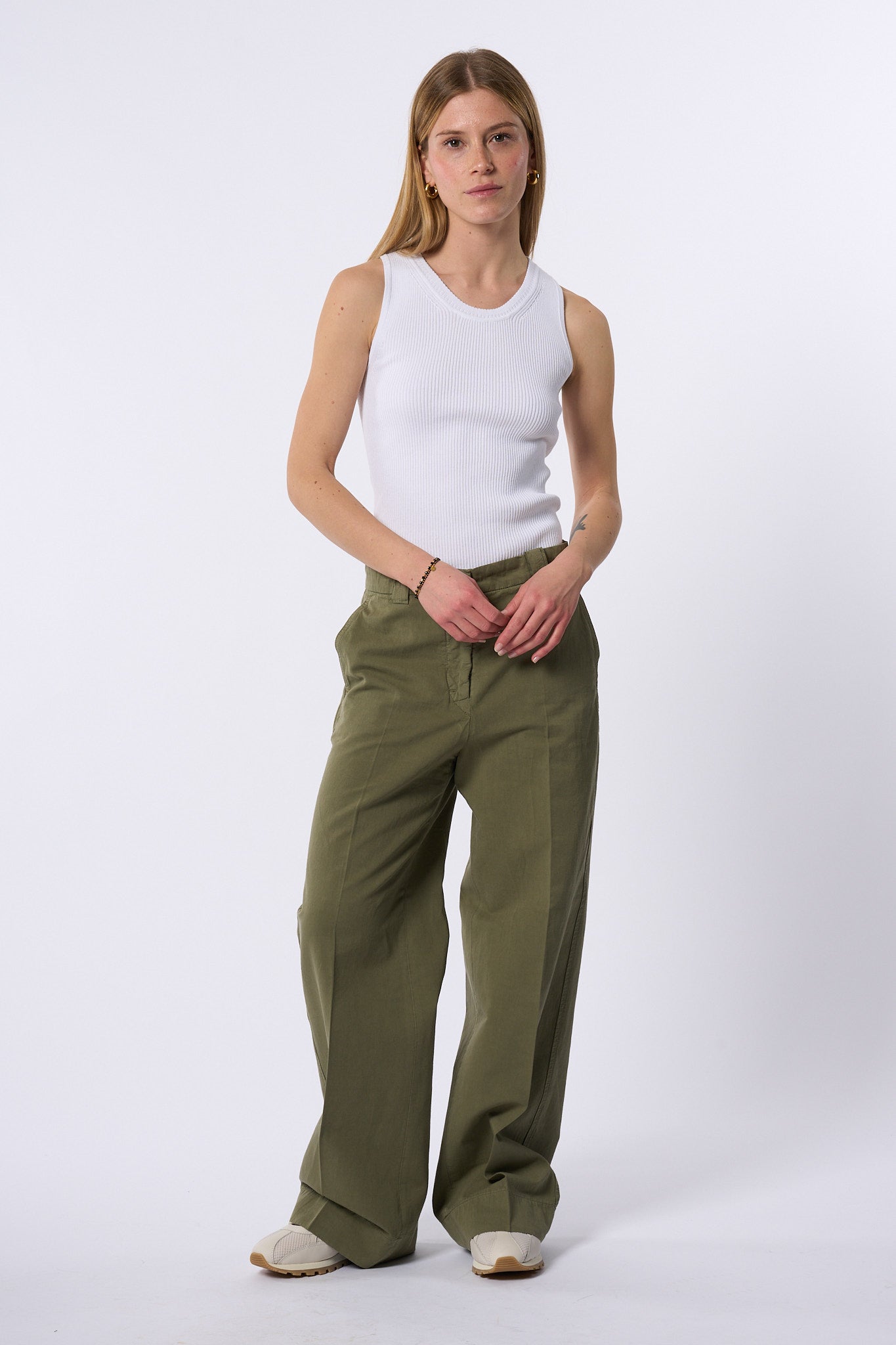 Slowear Pantalone Elys Tasche A Toppa Verde Donna-7