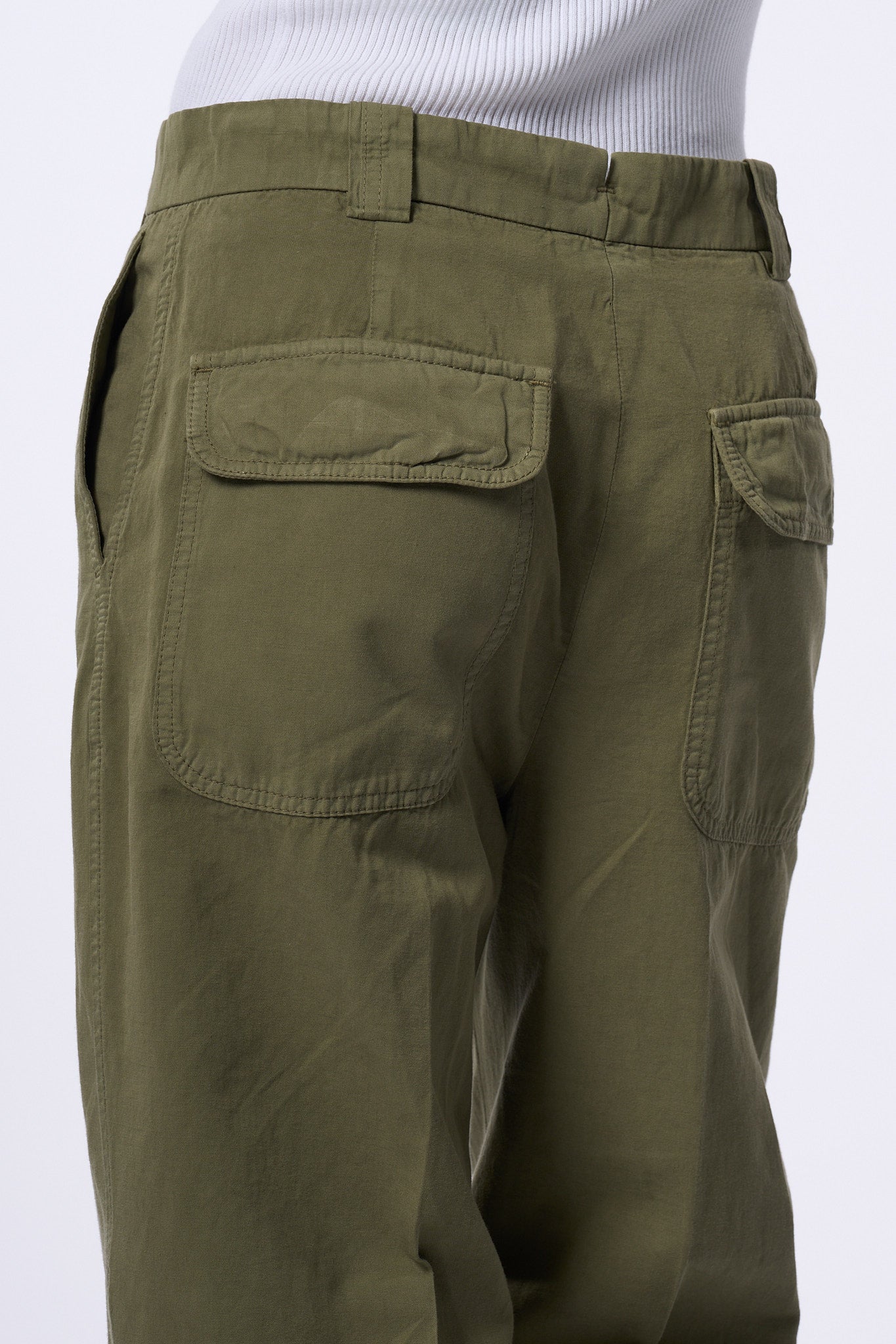 Slowear Pantalone Elys Tasche A Toppa Verde Donna-4