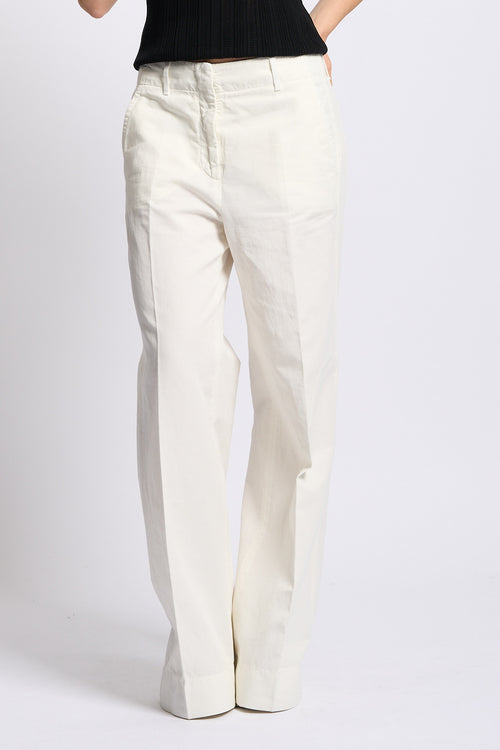Slowear Pantalone ILYA Lino Bianco Donna-2