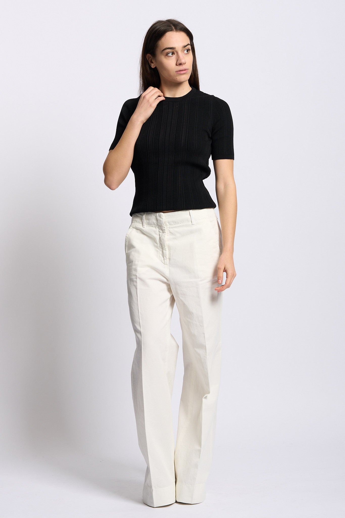 Slowear Pantalone ILYA Lino Bianco Donna-3