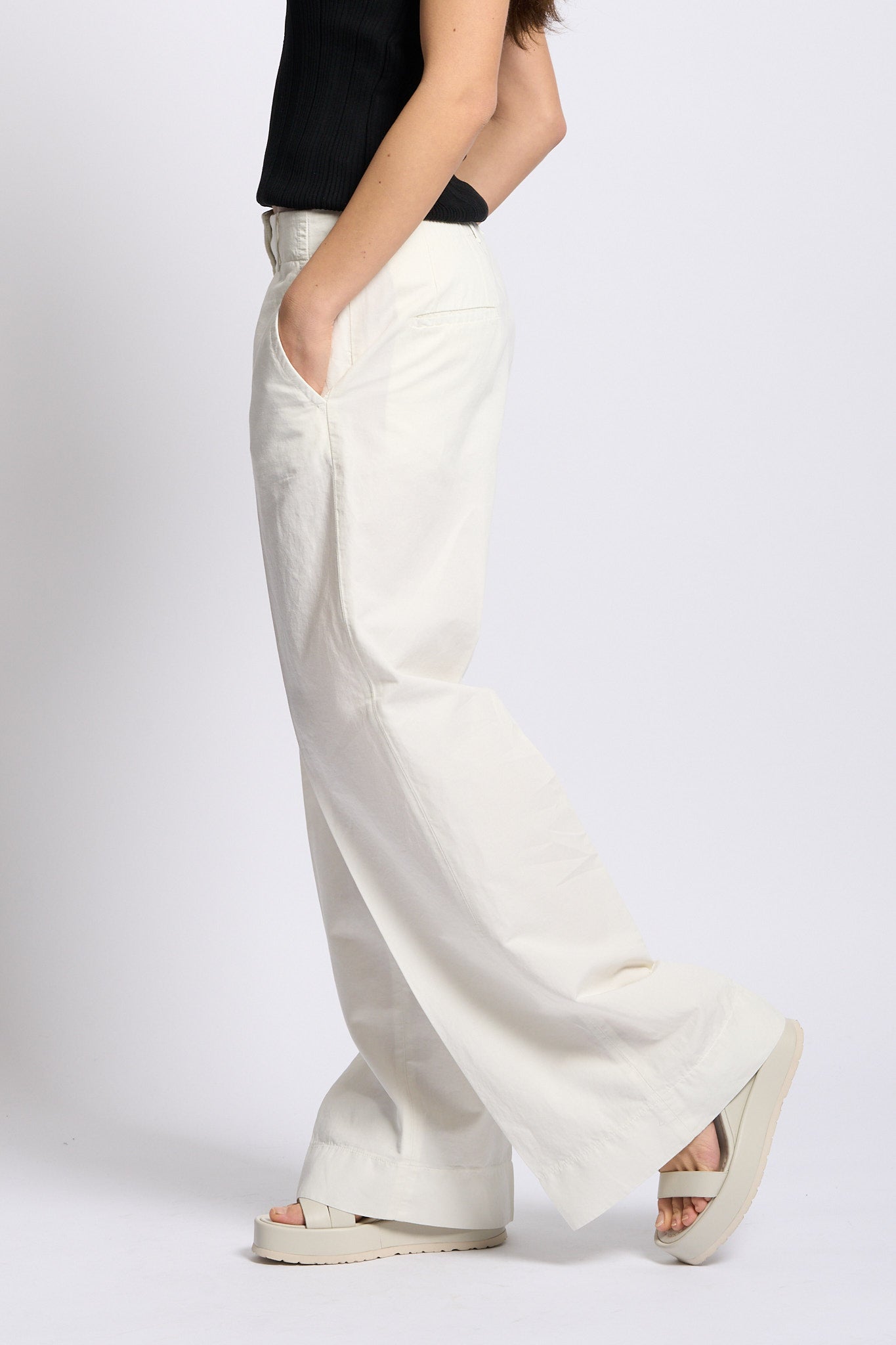 Slowear Pantalone ILYA Lino Bianco Donna-1
