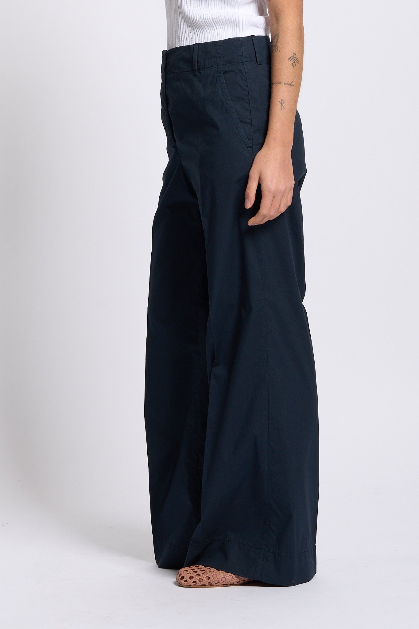 Slowear Pantalone ILYA Popeline Blu Donna-3