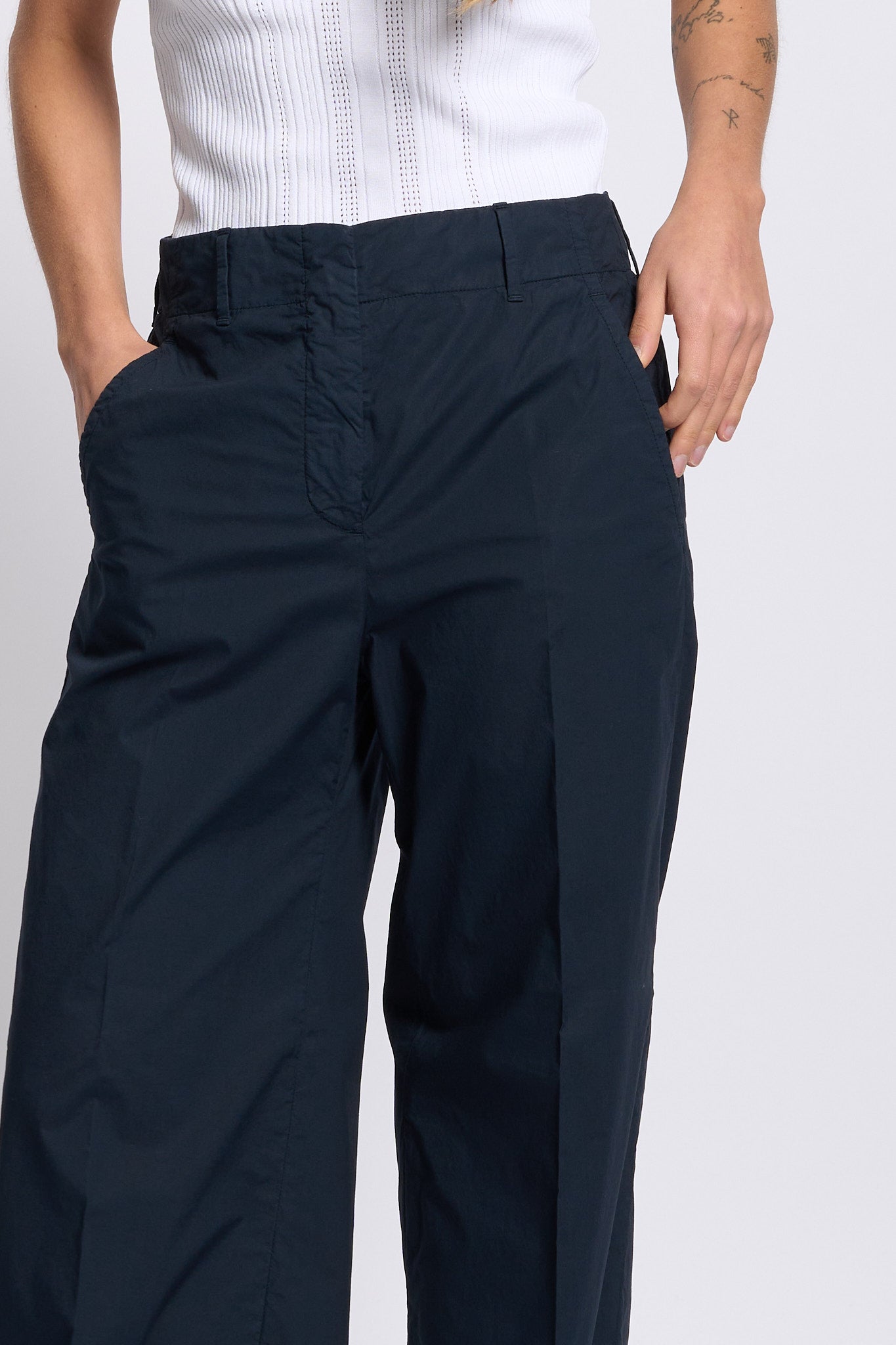 Slowear Pantalone ILYA Popeline Blu Donna-7