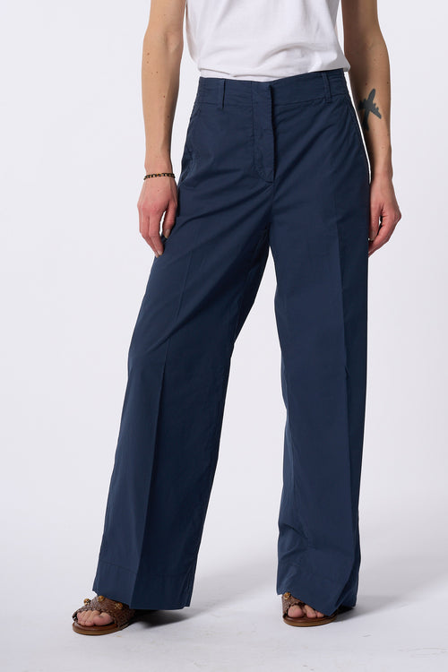 Slowear Pantalone Ilya Gamba Larga Blu Donna