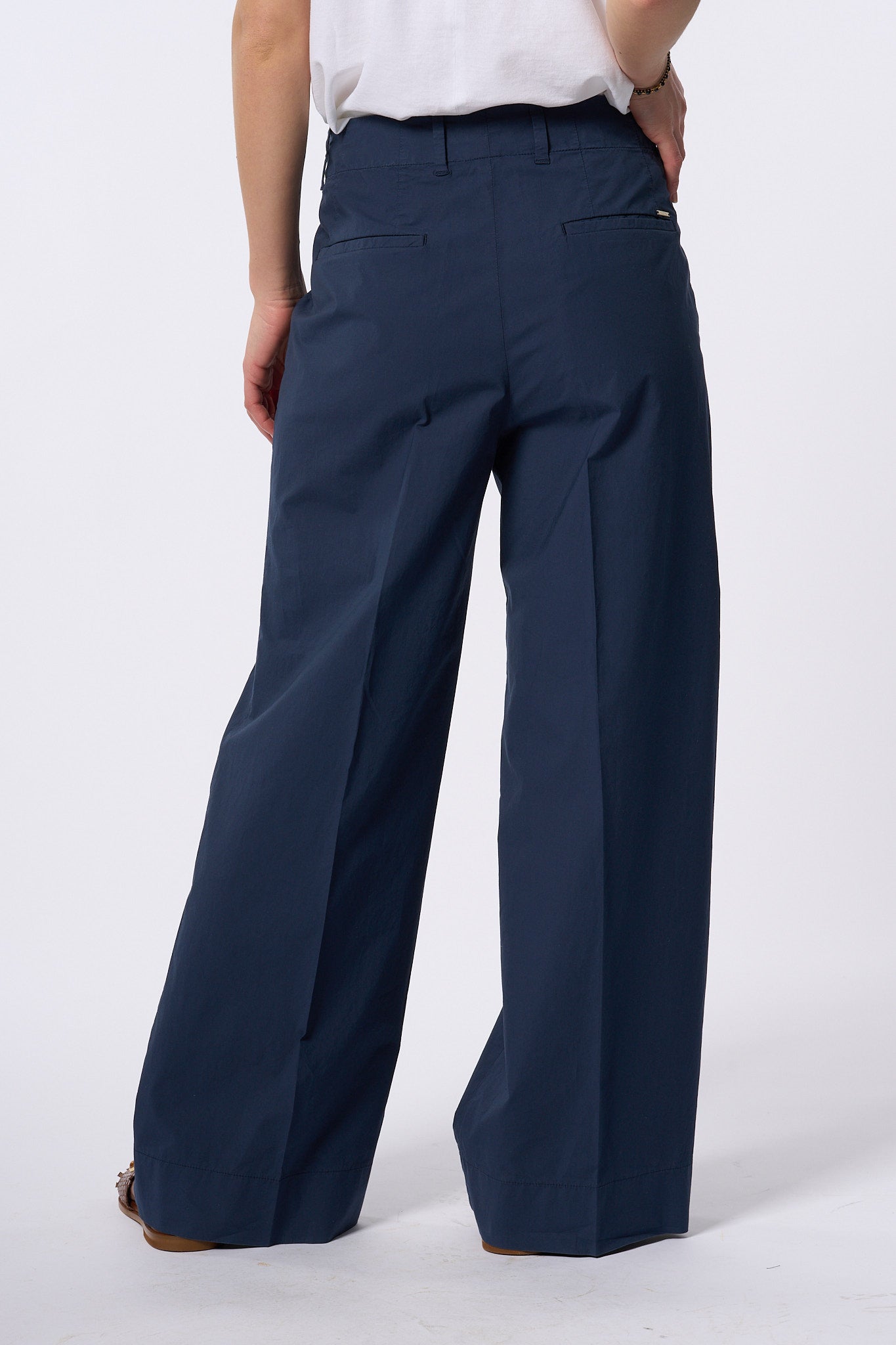 Slowear Pantalone Ilya Gamba Larga Blu Donna-5