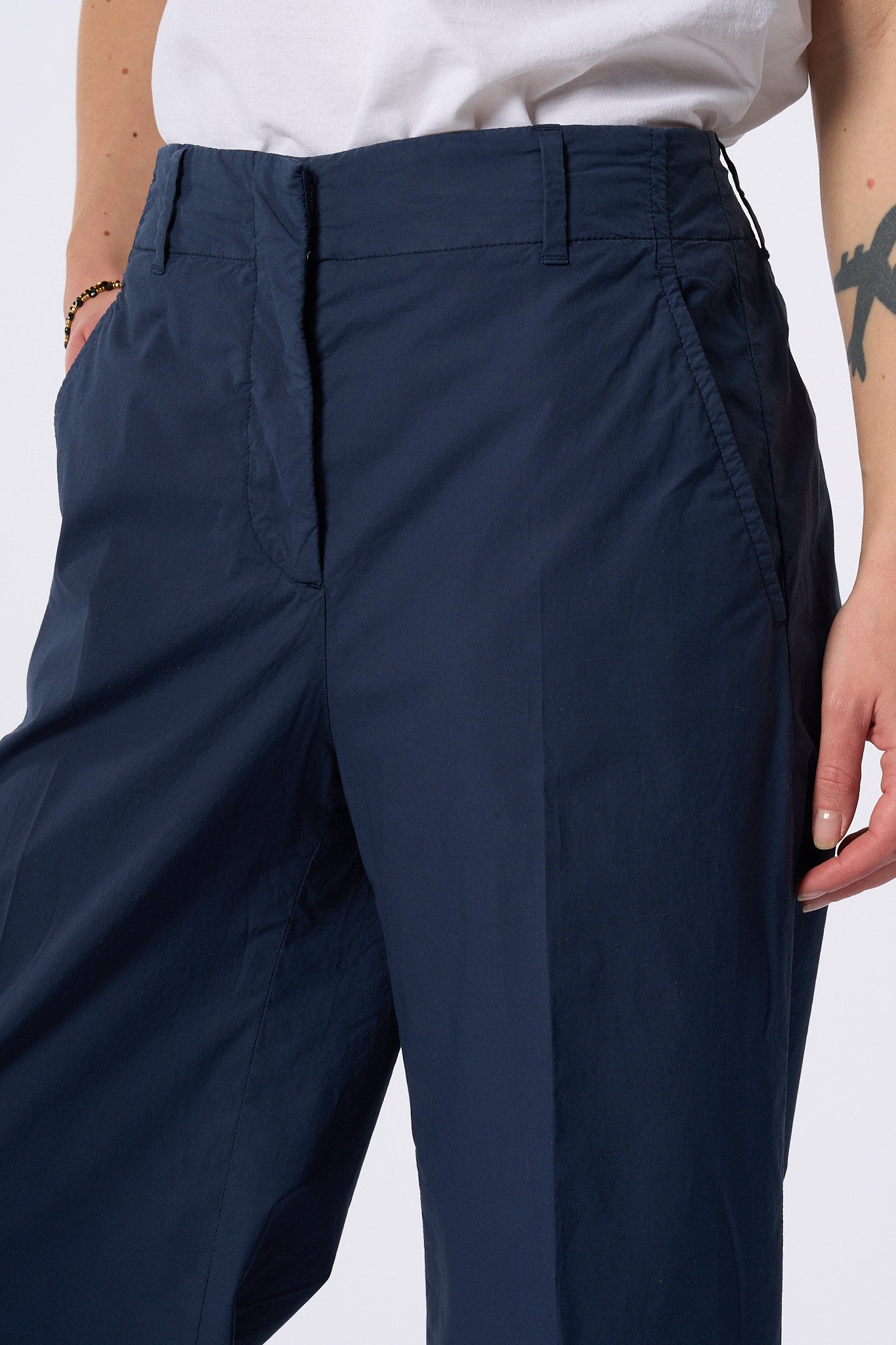 Slowear Pantalone Ilya Gamba Larga Blu Donna-2