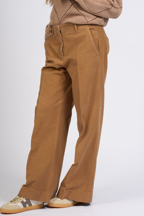 Slowear Pantalone Ilya Largo Cammello Donna