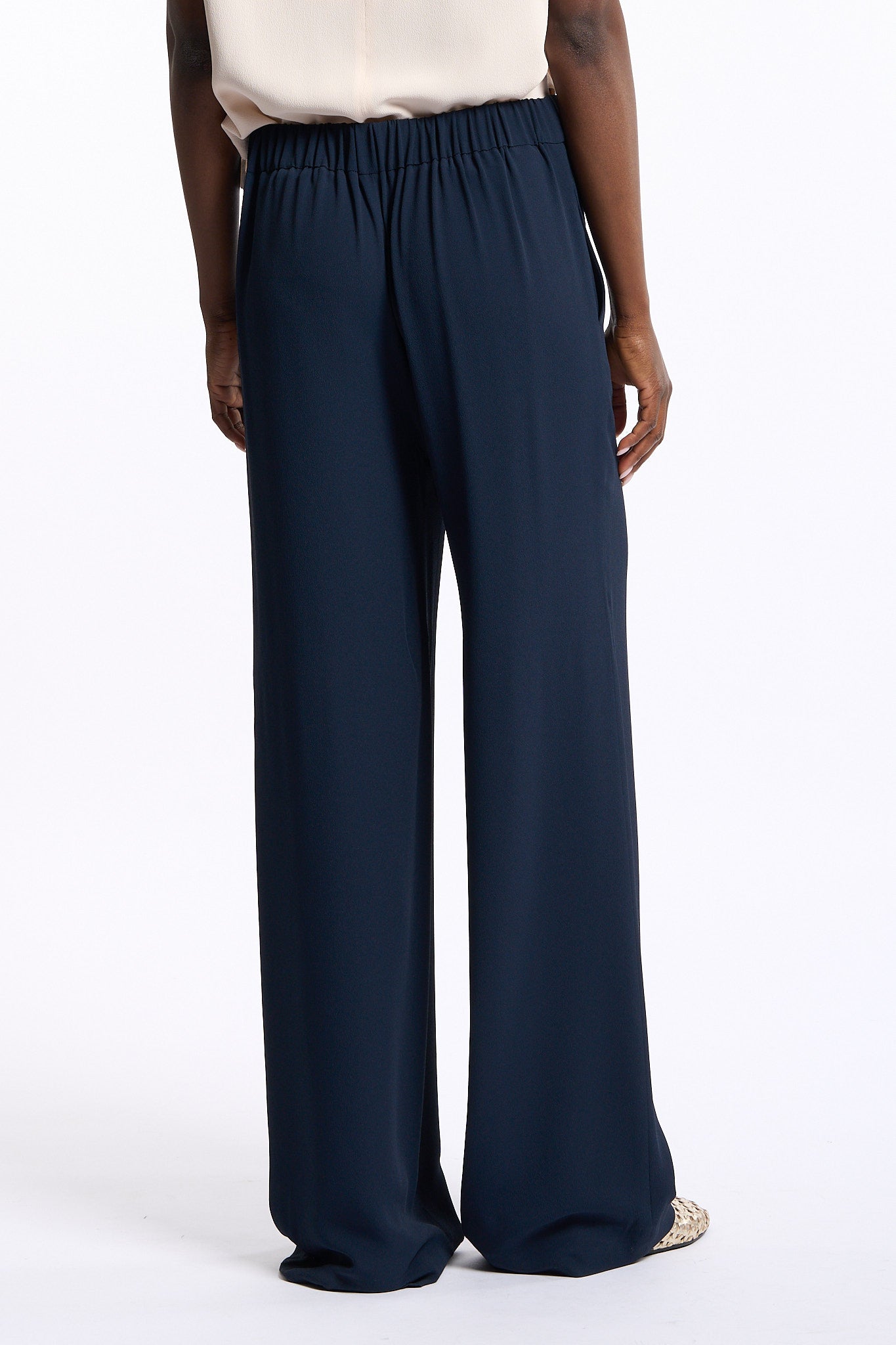 Slowear Pantalone Ivy in Crepe Blu Donna-6