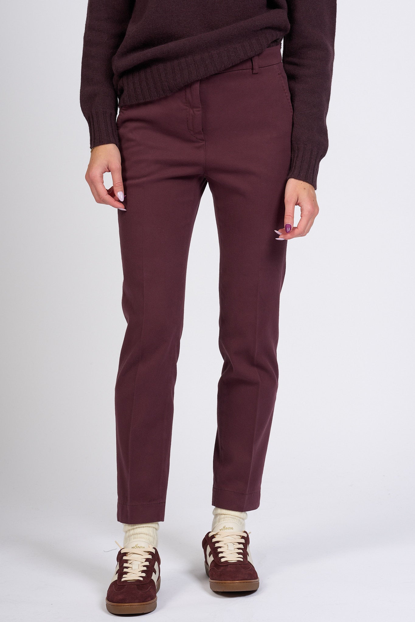 Slowear Pantalone Leyre Regular Bordeaux Donna-5