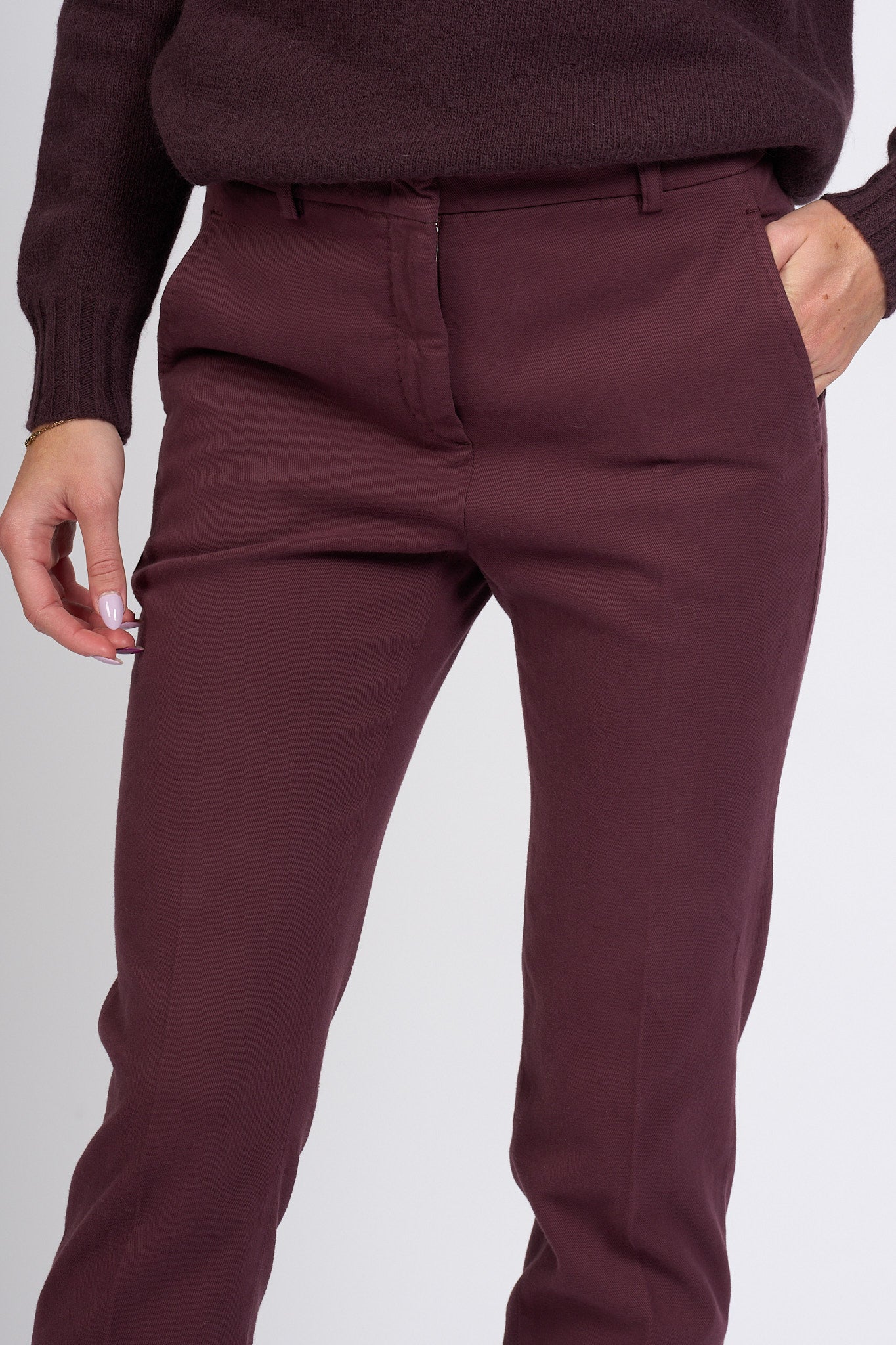 Slowear Pantalone Leyre Regular Bordeaux Donna-4