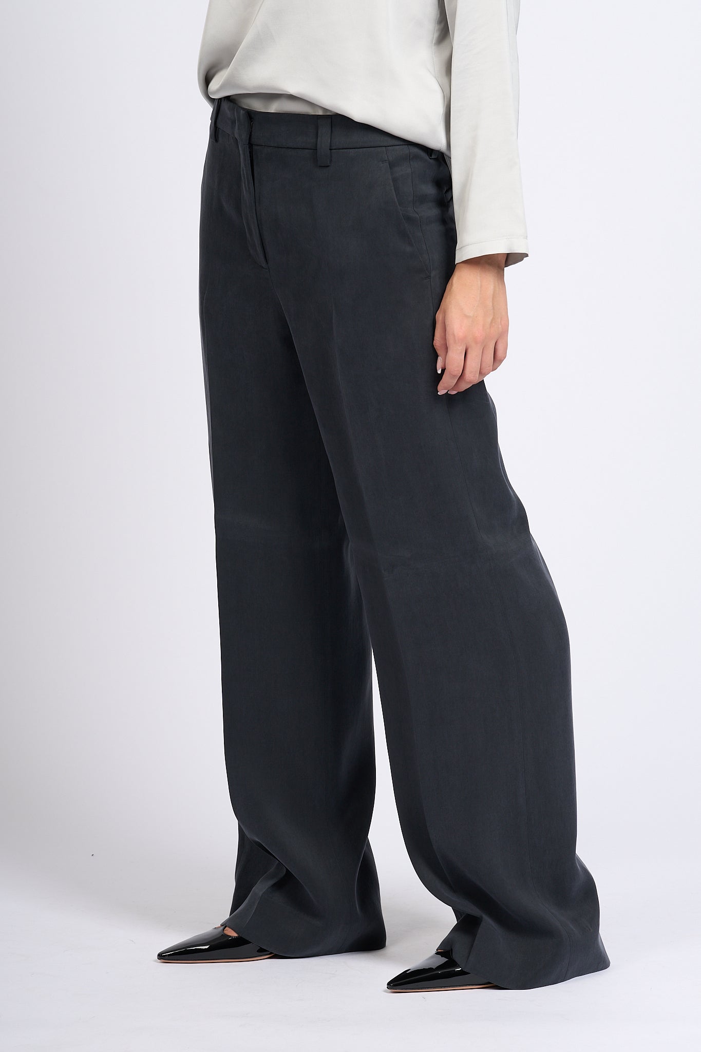 Slowear Pantalone Neera Largo Antracite Donna-2