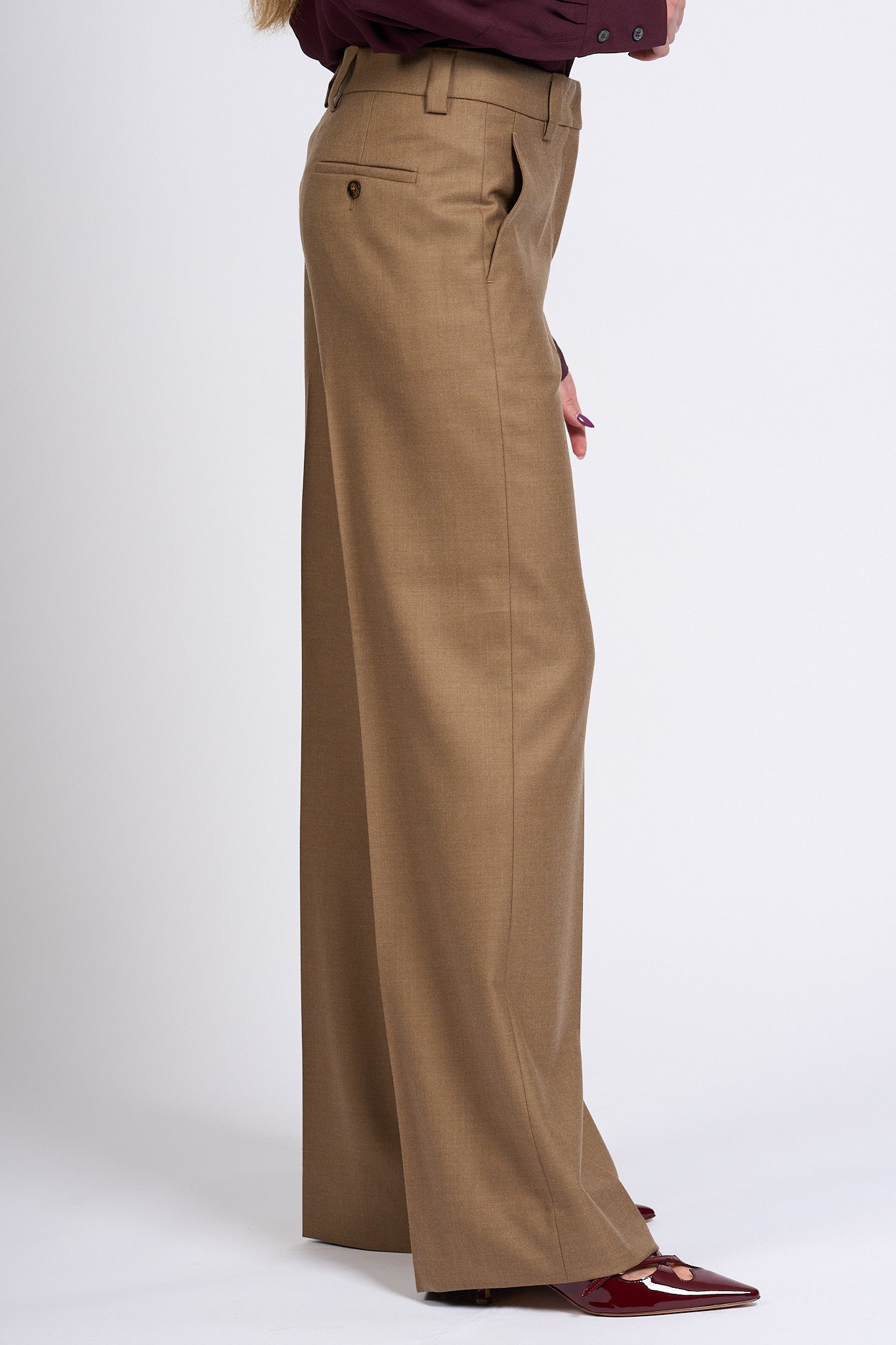 Slowear Pantalone Neera Largo Beige scuro Donna-7